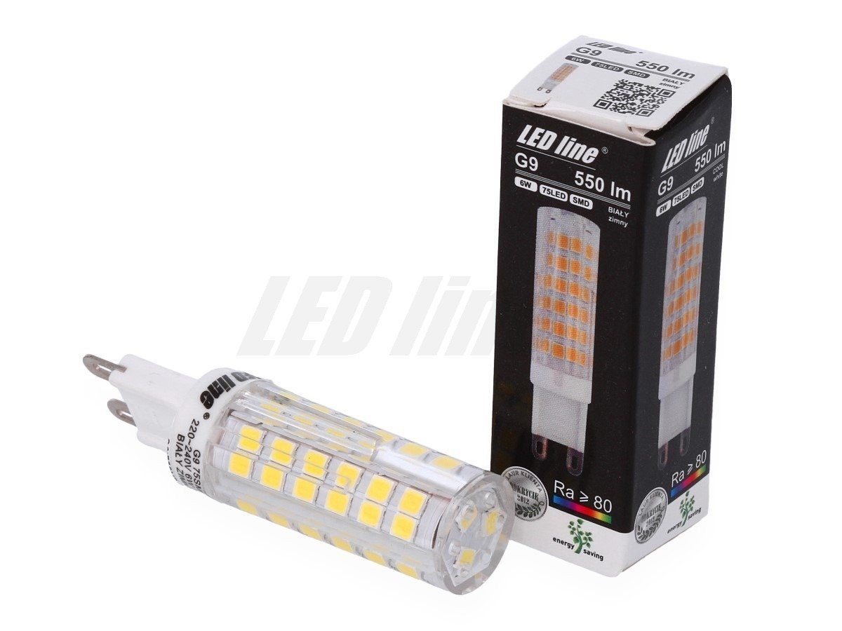 LED-Line LED-Leuchtmittel G9 LED Leuchtmittel 6W 6000K Kaltweiß 550 Lumen Stiftsockel, 10 St.