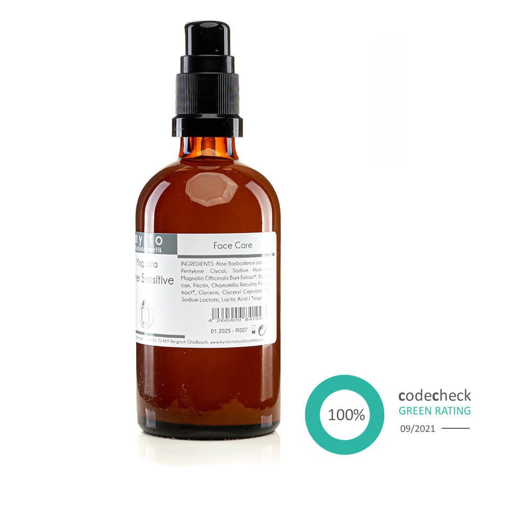 myrto Naturkosmetik Gesichtsfluid Bio Magnolia Toner Sensitive - für empfindliche Mischhaut, mit Hyaluron, gegen unreine Haut, lindert Hautreizungen & Rötungen