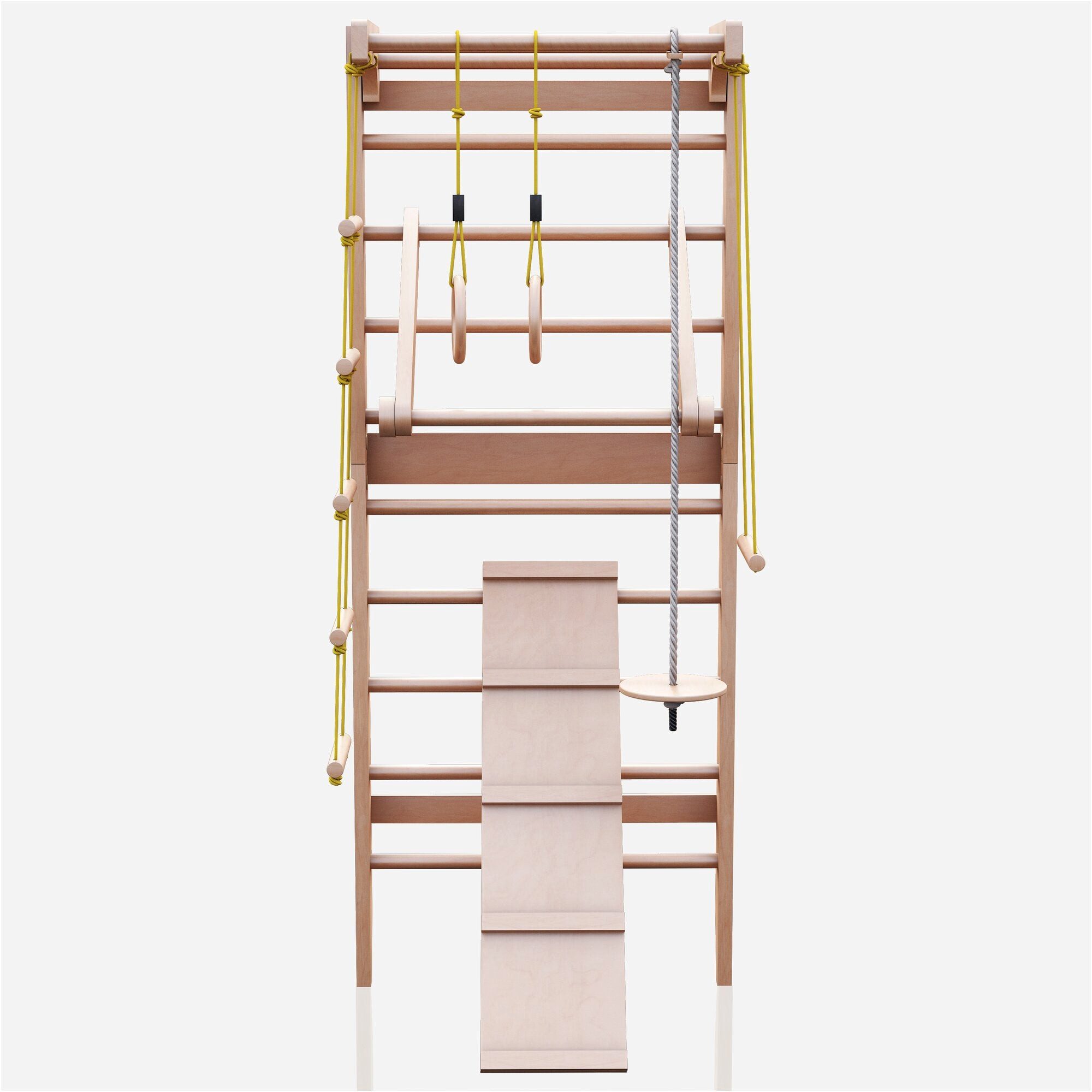 Physionics Trainingsstation Sprossenwand - mit Turnringen, Schaukel, Rutsche, Klimmzugstange, (1-tlg)