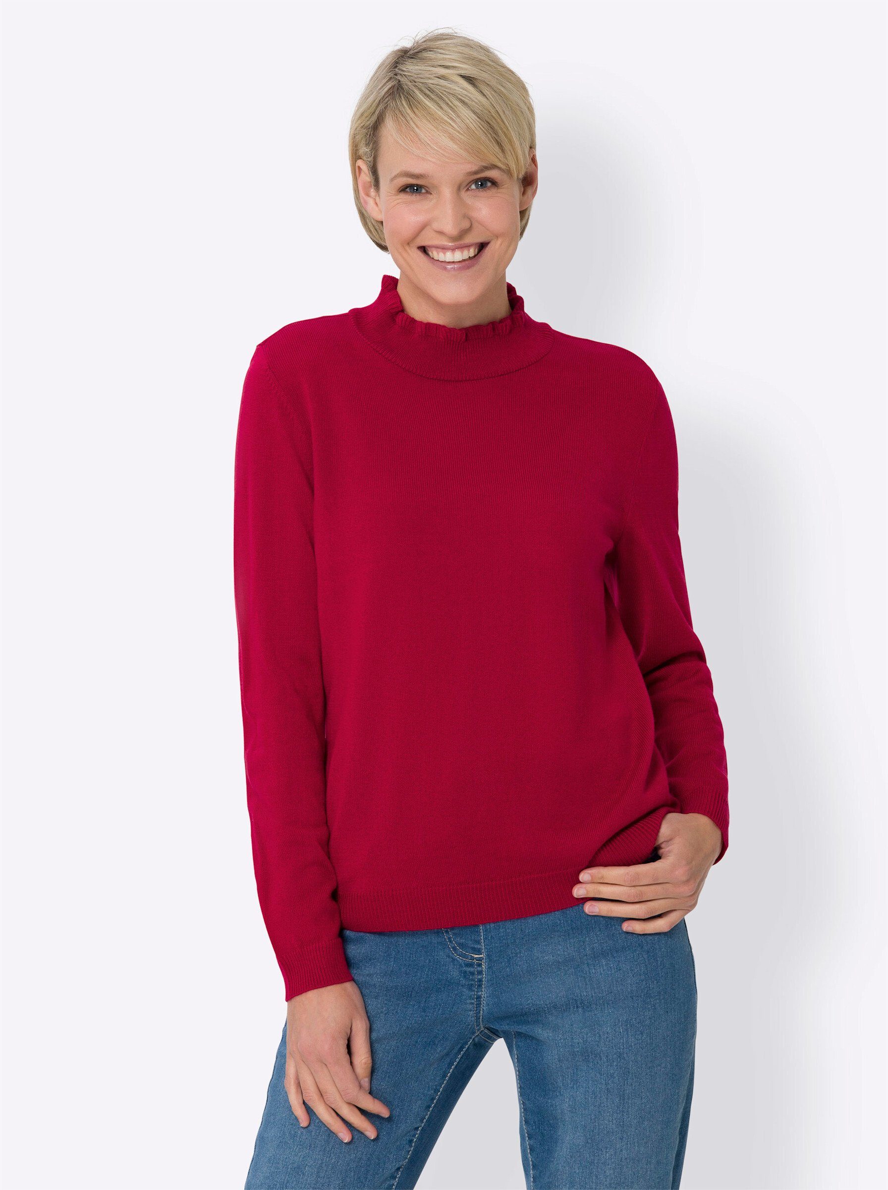 Sieh an! Strickpullover rot