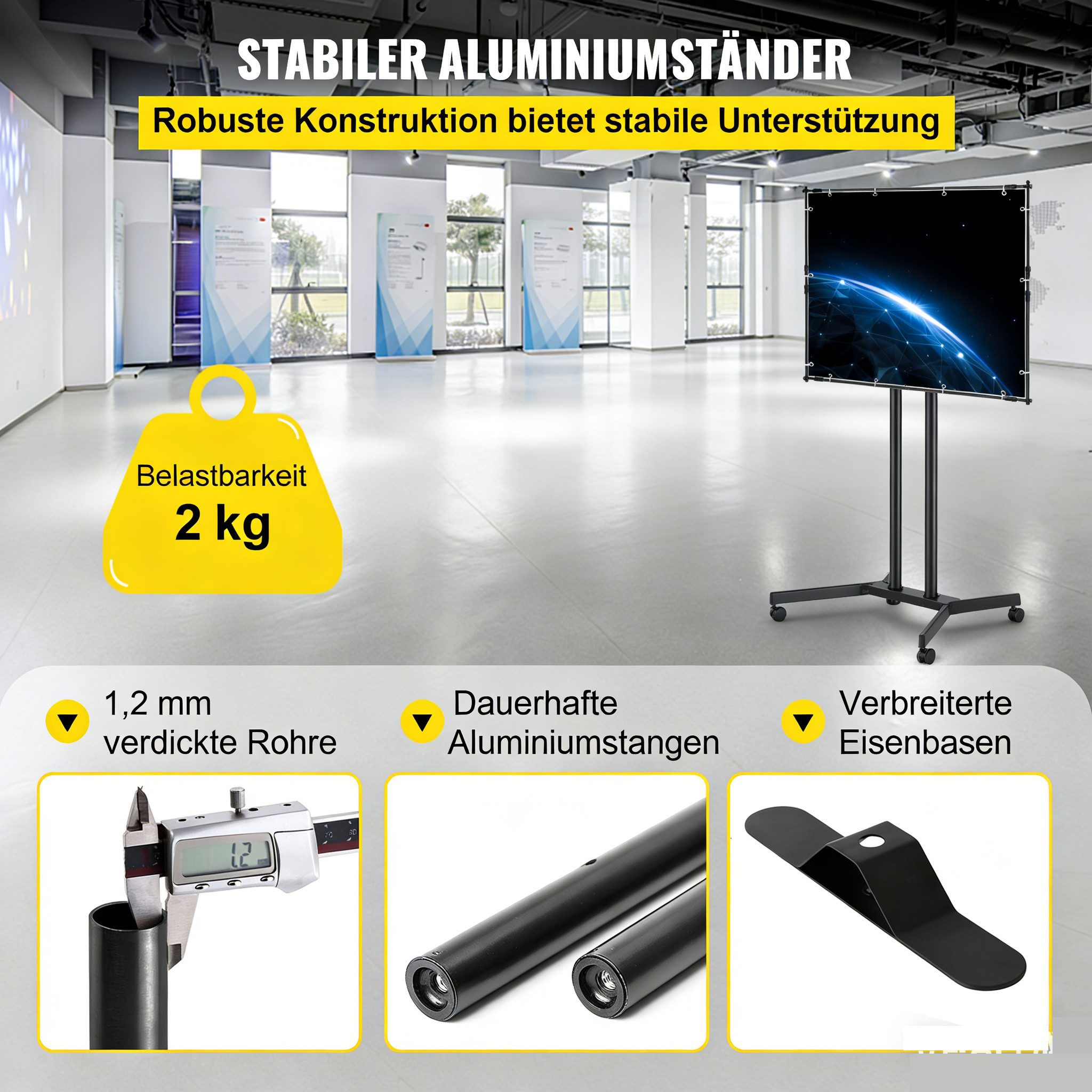 FANNOU Aufhängesystem 3 x 2,4m/10x8ft Hintergrundständer, Verstellbares Teleskop-Bannerständer für Partys, Abschlussfeiern