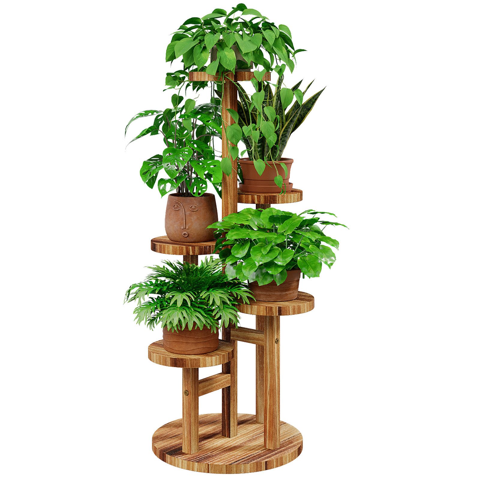 Bamworld Blumenständer Holzblumenständer 5-stufig – Platzsparender Pflanzen günstig online kaufen