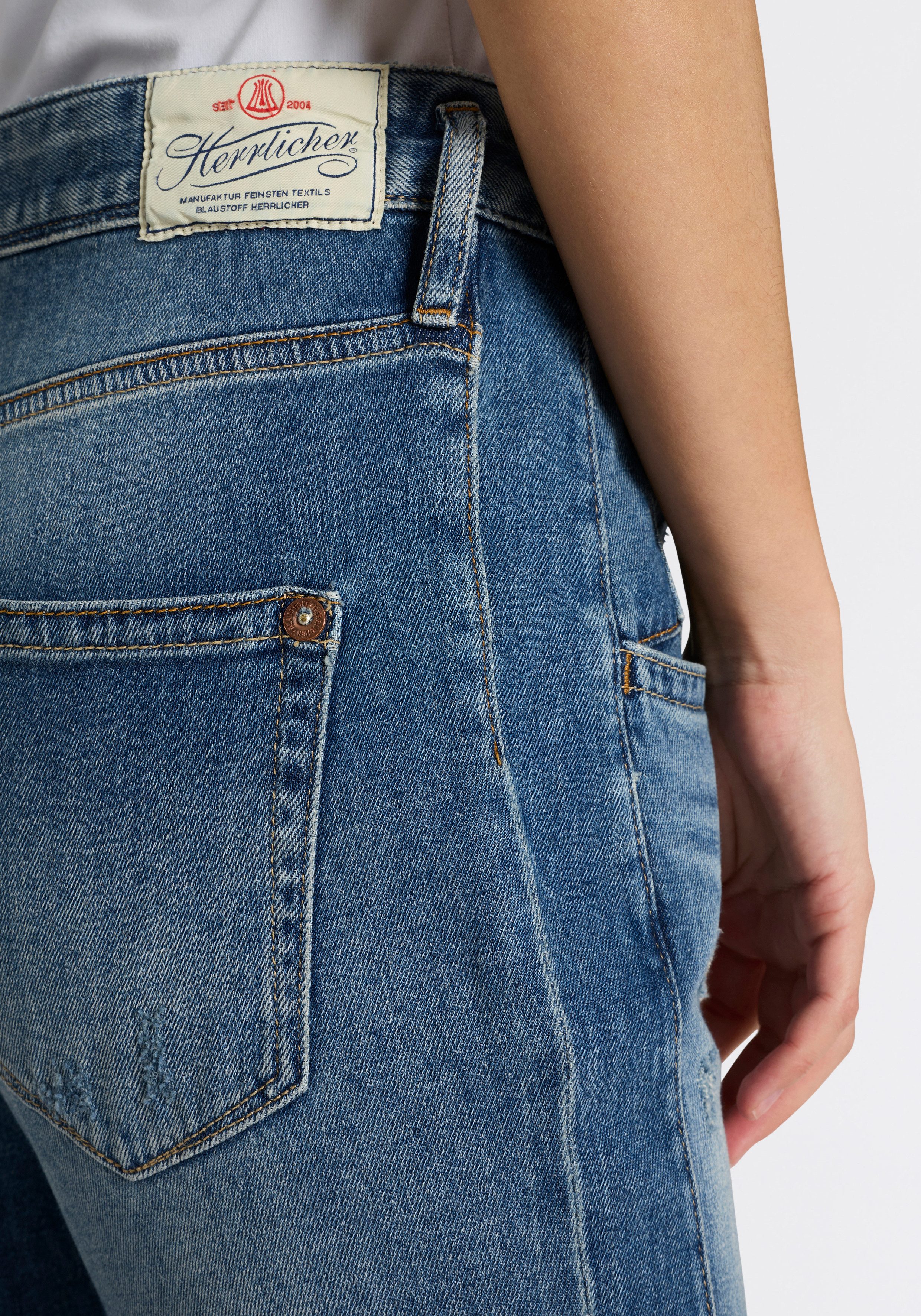 Herrlicher Boyfriend-Jeans Shyra Cropped Denim Stretch mit Abnähern, Umschlagsaum