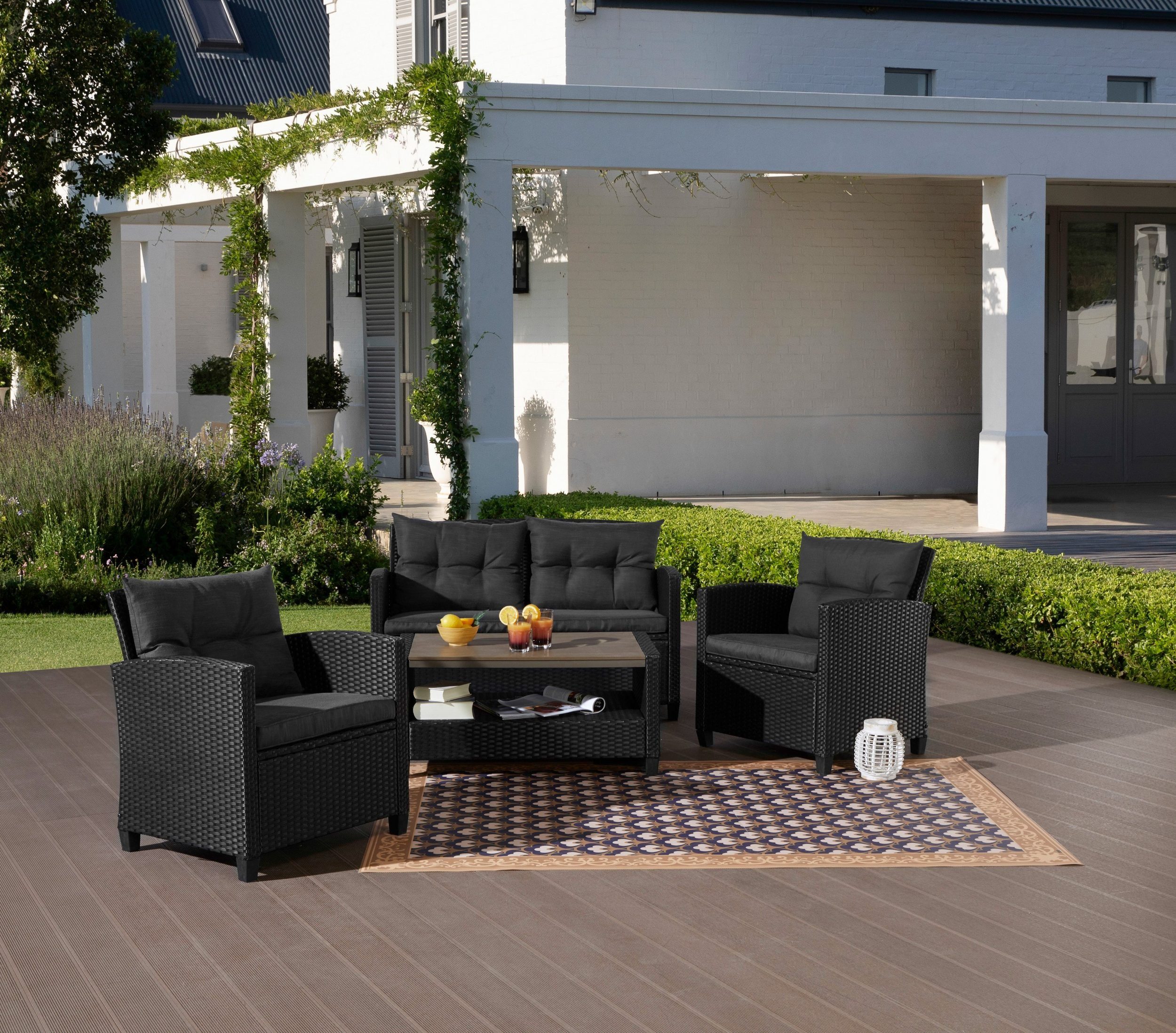 KONIFERA Gartenlounge-Set St. Tropez, (Set, 11-tlg., 1x2er Sofa, 2x Sessel, günstig online kaufen