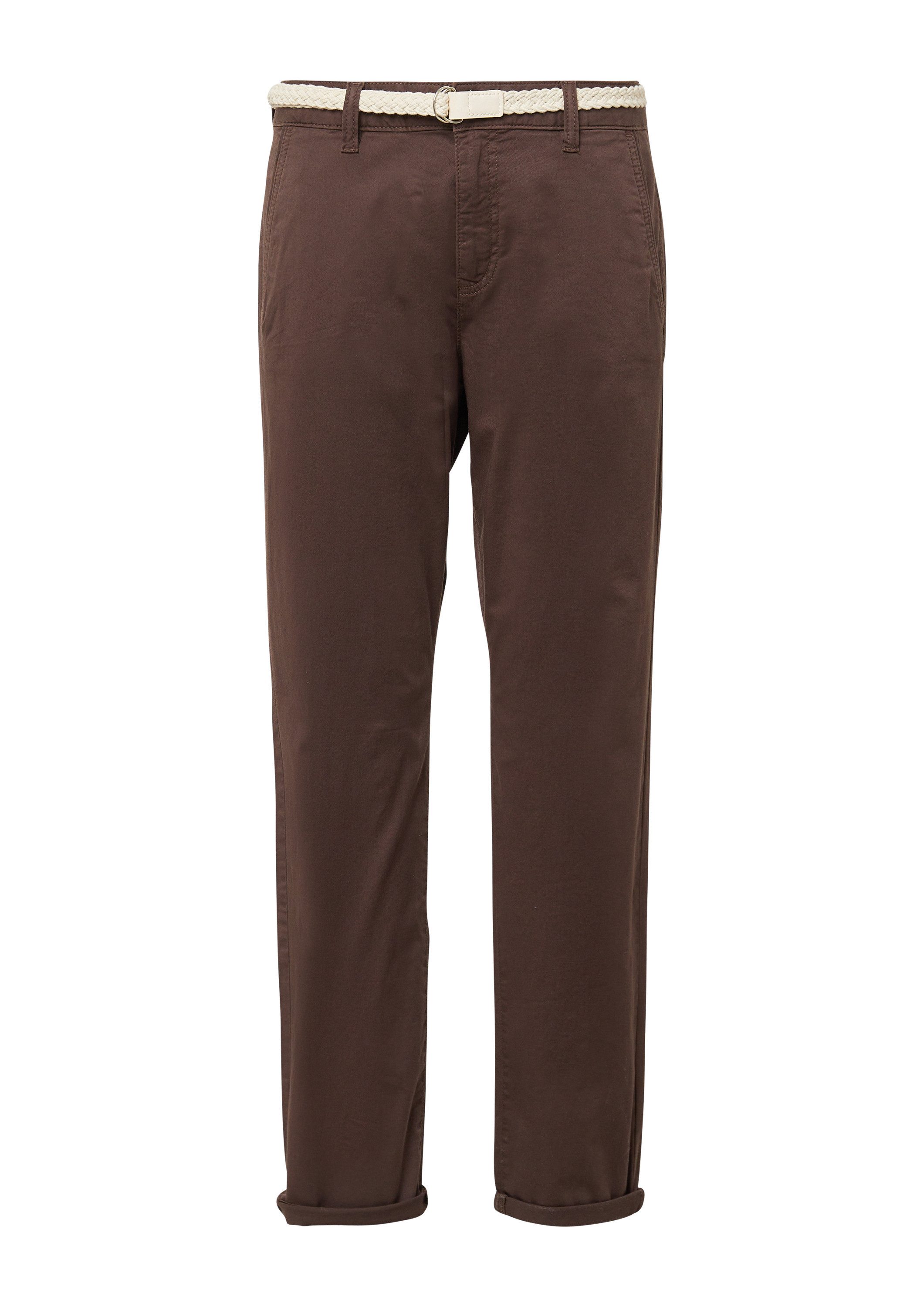 s.Oliver Chinos Hose CHINO Chino mit geflochtenem Gürtel und Garment Dye günstig online kaufen