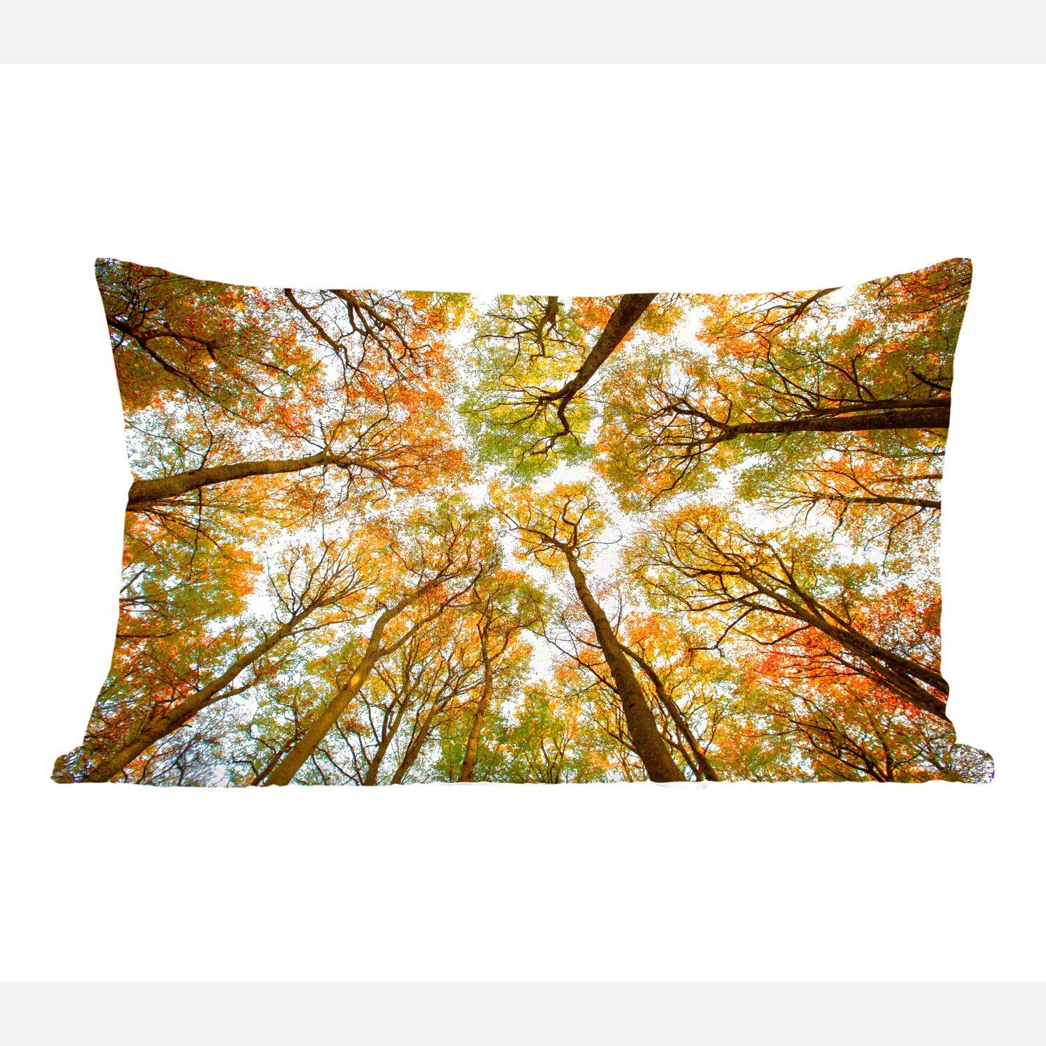 MuchoWow Dekokissen Wald - Bäume - Herbst, Wohzimmer Dekoration, Zierkissen, Dekokissen mit Füllung, Schlafzimmer