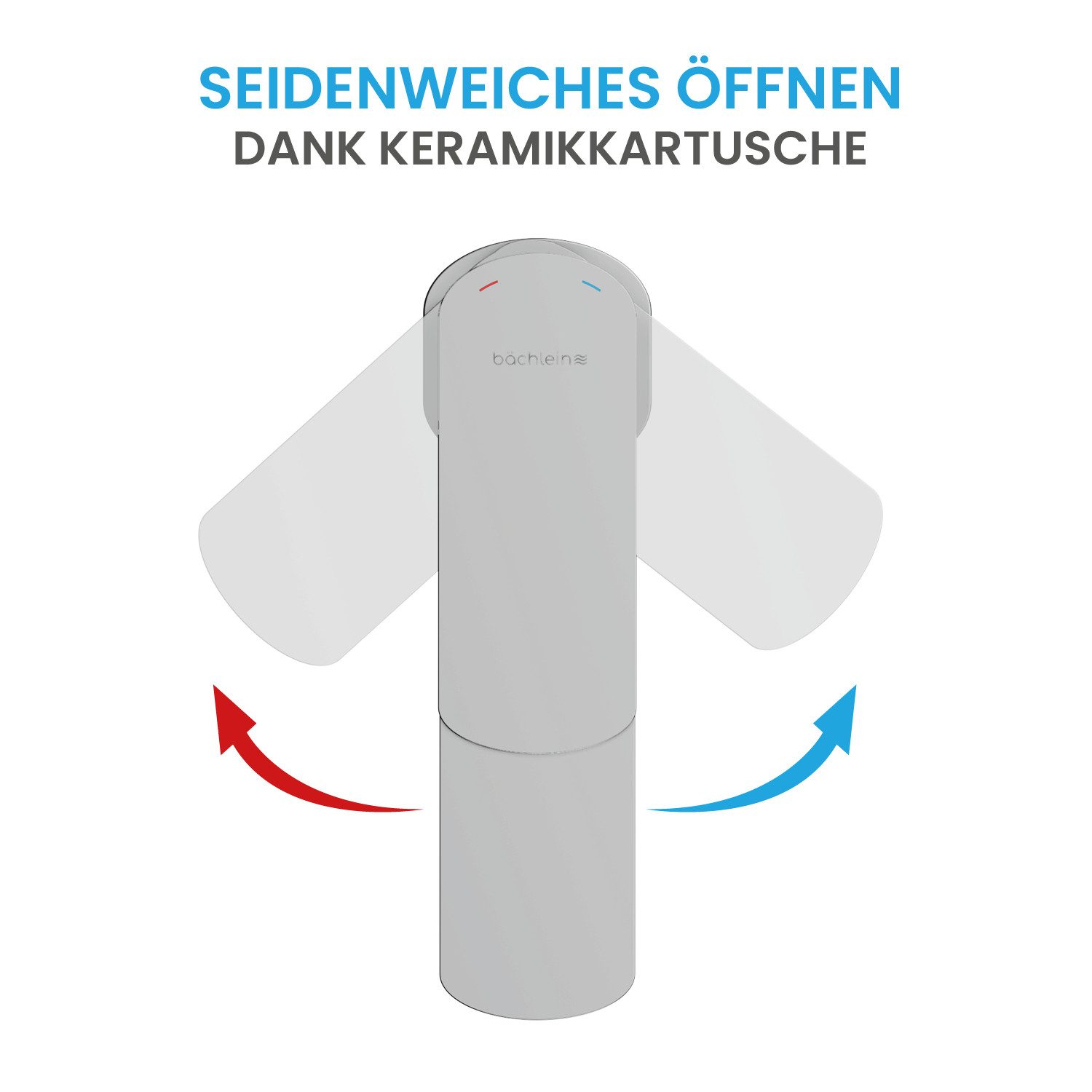 Bächlein Badarmatur Elegante Waschtischarmatur Mizarela (Chrom) hochwertiger Wasserhahn im minimalistischen Design