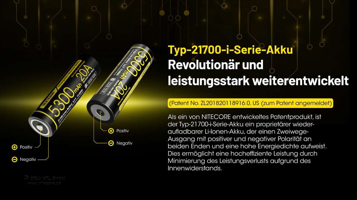 Nitecore Typ 21700 Akku NL2153HPi geschützt 5300 mAh -für hohe Ströme Akku (1 St)