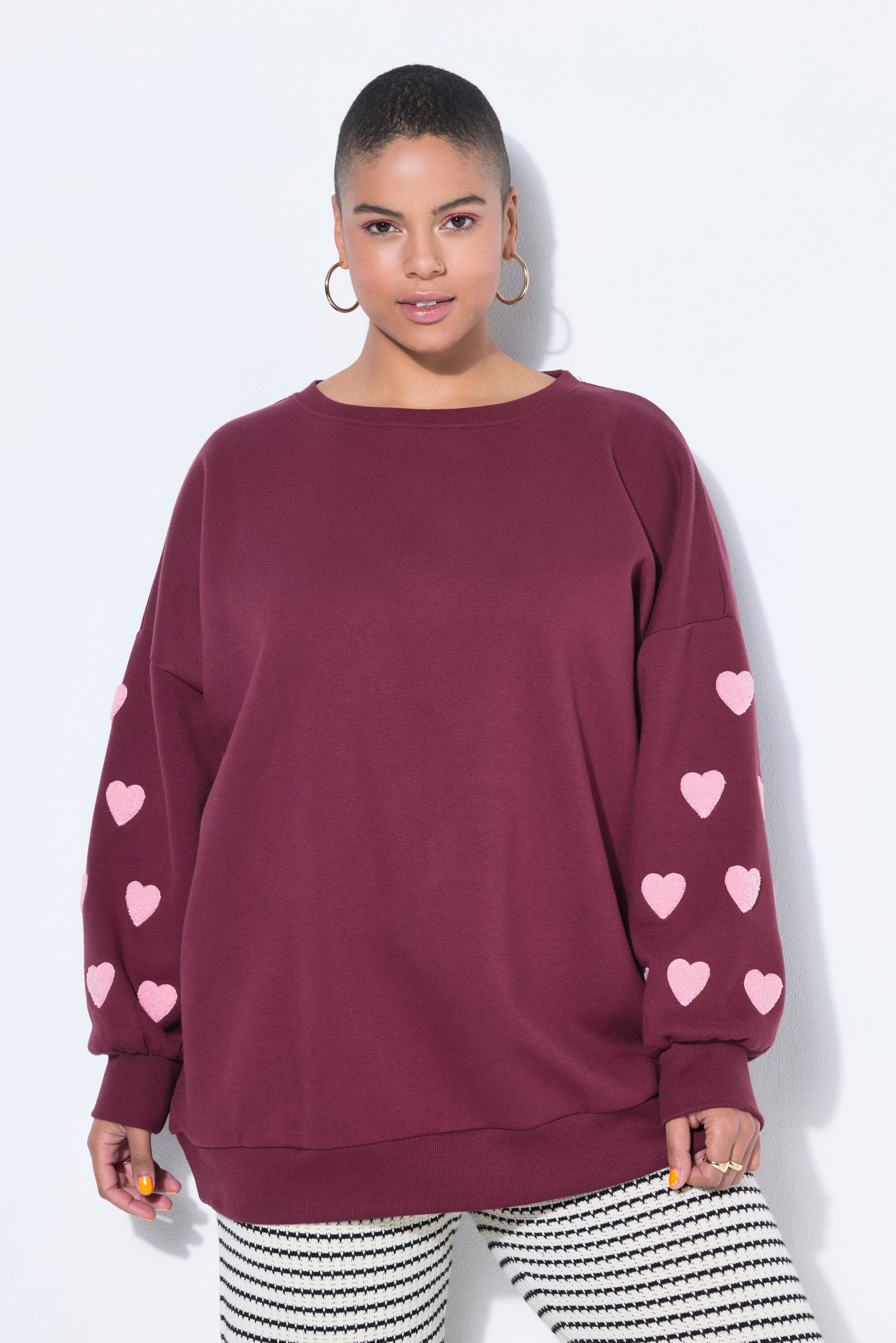 Studio Untold Sweatshirt Sweatshirt extra oversized Ärmel-Hearts
