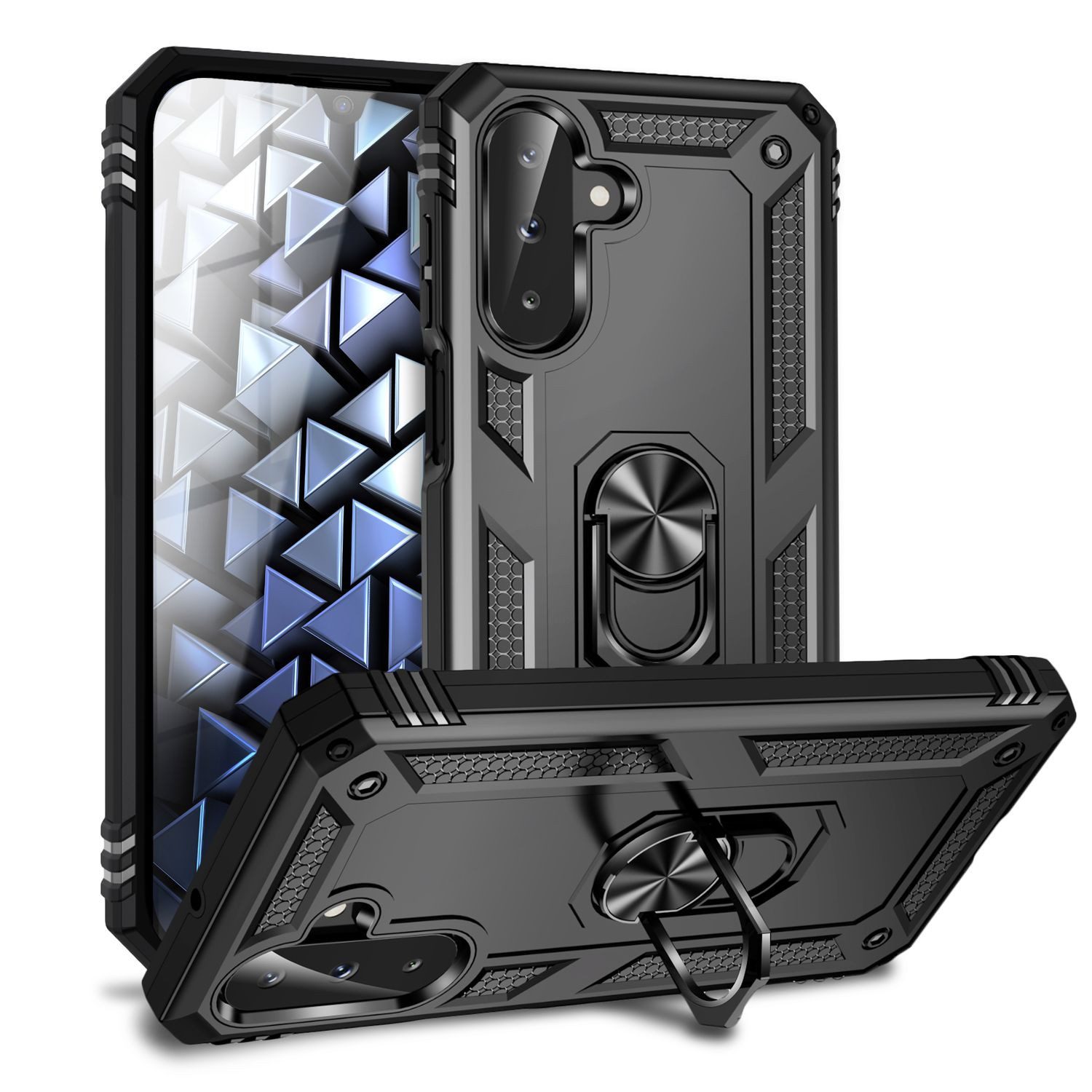 Nalia Smartphone-Hülle Samsung Galaxy A26, Military Style / 360° Dreh Ring / Ständer / Fallschutz Cover / Robust