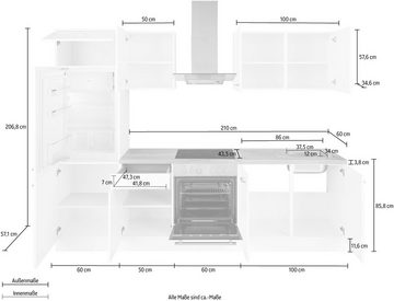 OPTIFIT Küchenzeile Iver Breite 270 cm, mit Hanseatic E-Geräten, wahlweise mit Geschirrspüler
