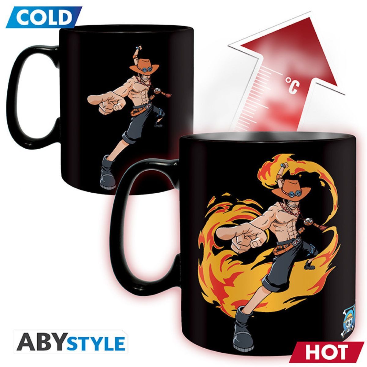 ABYstyle Tasse Mug Heat Change 460 ml Luffy & Ace Cardboard Box