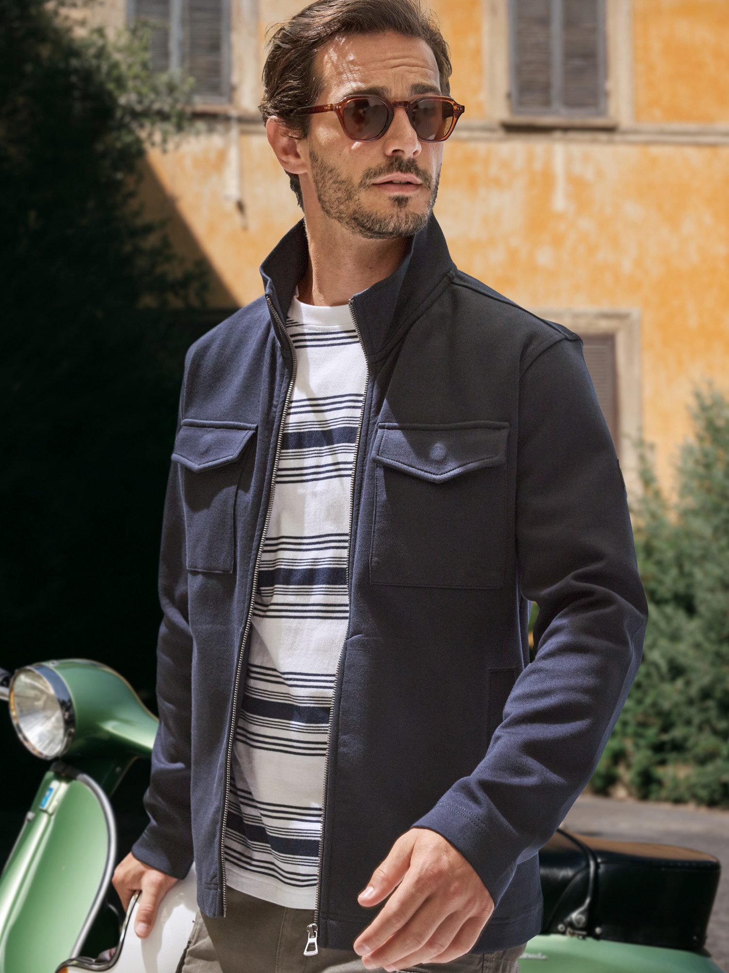 LERROS Sweatjacke Sweatjacke mit Brusttaschen