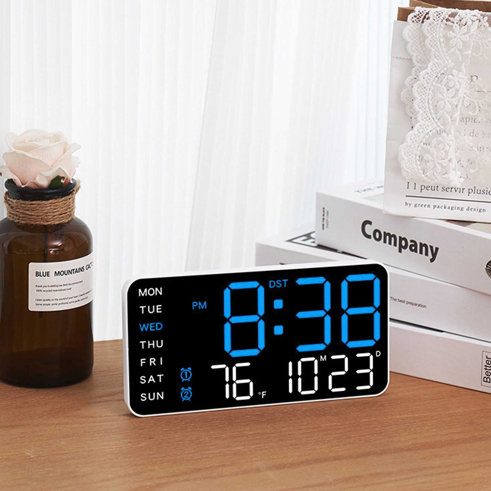 OKWISH Wecker LED Digitalwecker Digitaluhr Alarm 12/24H mit großem Display günstig online kaufen