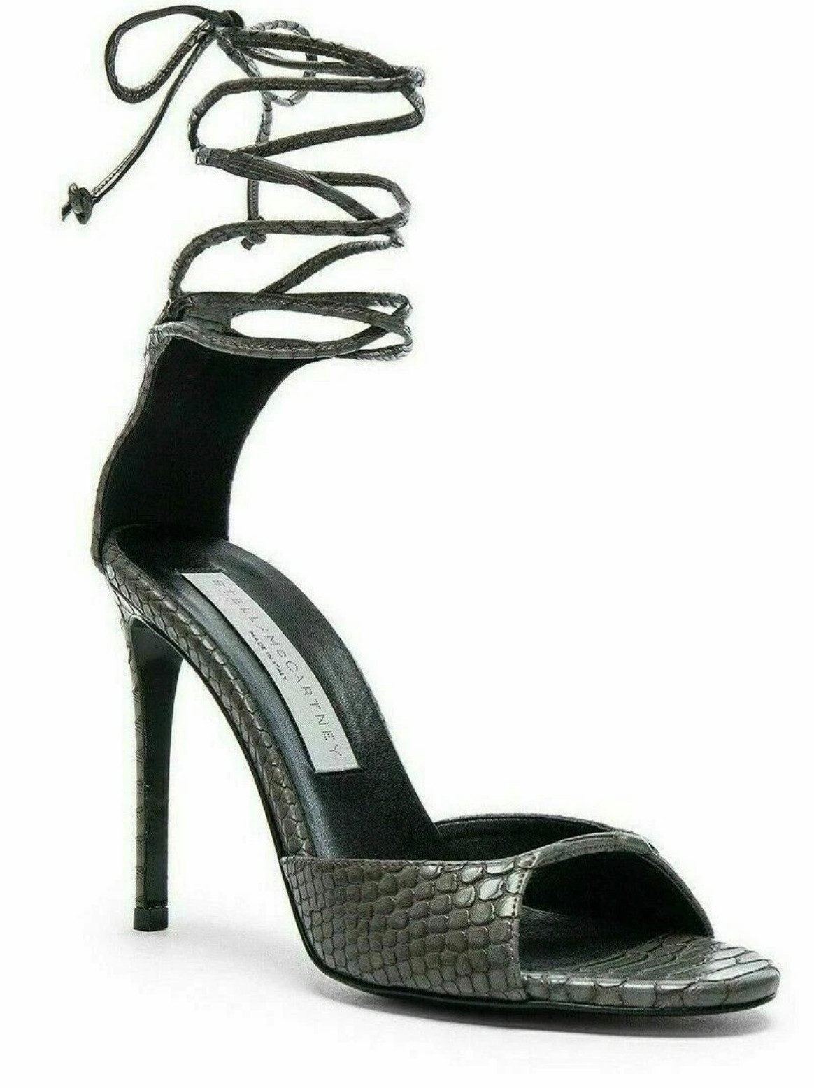 Stella McCartney High Heels Pumps Schuhe mit Schnürung am Knöchel High-Heel-Pumps Eco-Alternative-Nappaleder mit geprägter Reptilstruktur