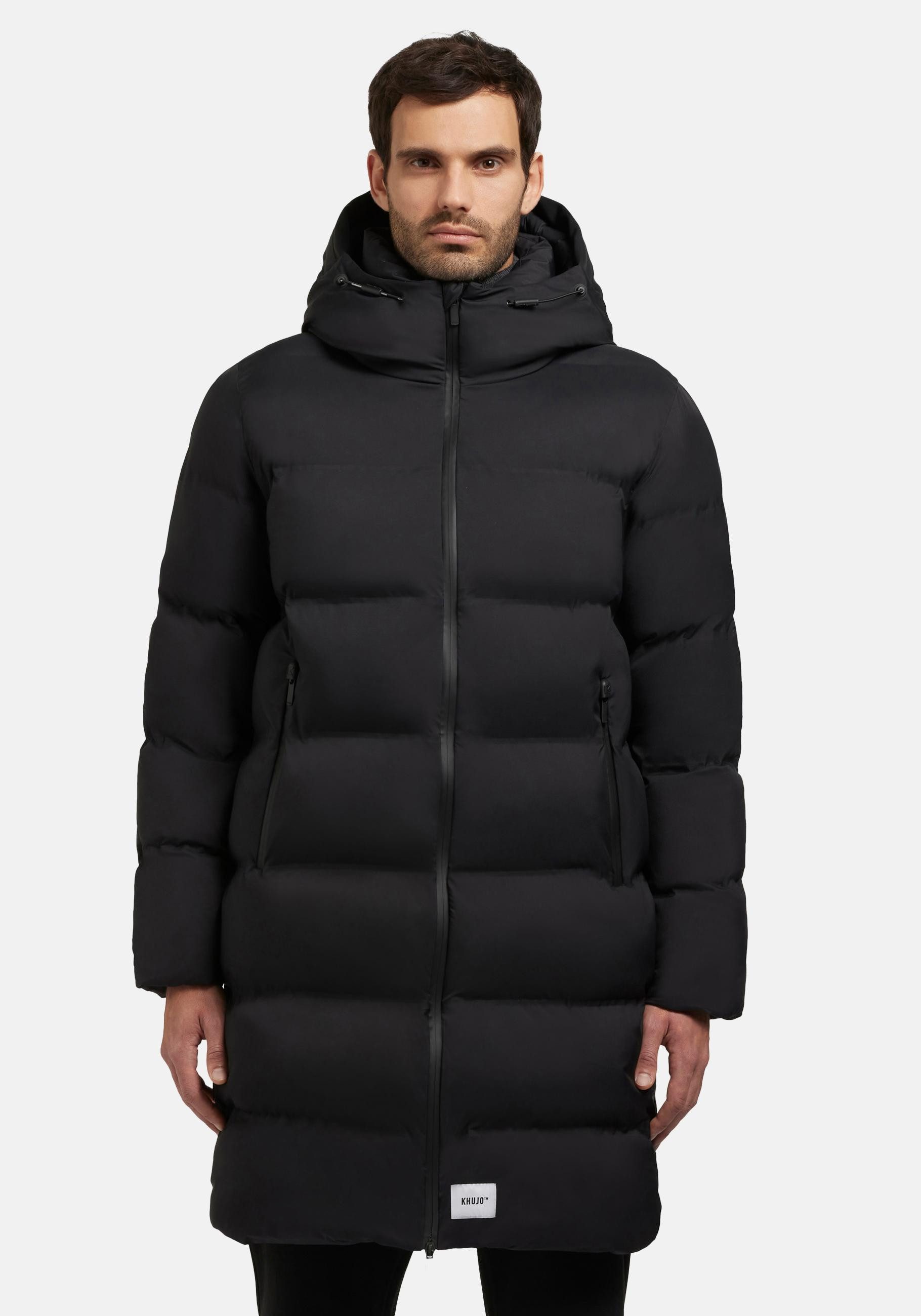 khujo Steppmantel Caius2-YM Stylischer Herren Wintermantel mit Kapuze