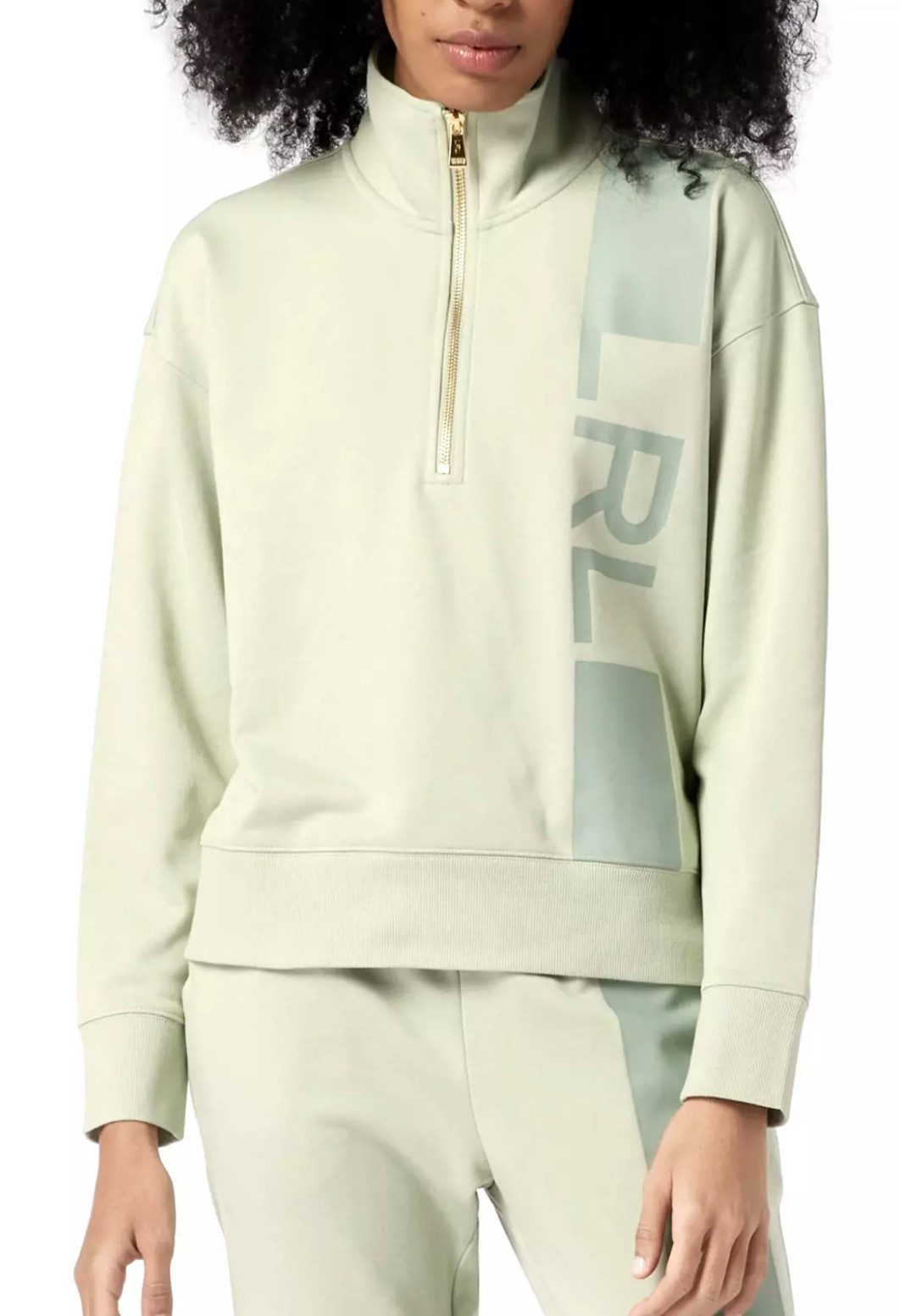 Polo Ralph Lauren Sweatshirt Retro Logo Halb Zip Troyer halblangen Reißverschluss, Troyer-Kragen, gerippten Abschlüssen