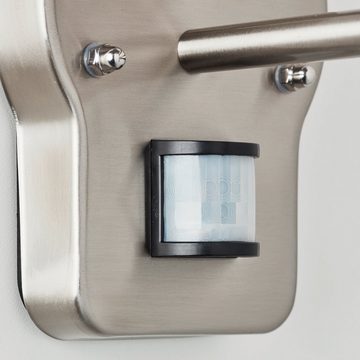 Lightbox Außen-Wandleuchte, Bewegungsmelder, ohne Leuchtmittel, Außen Wandlampe, Bewegungsmelder, 36 cm Höhe, Ø 20 cm, E27, max. 40 W