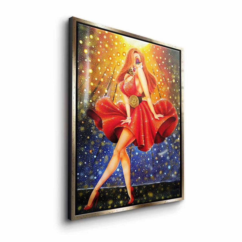 Red by Gold DOTCOMCANVAS® Pamelyi Motivationsbild In goldener - Leinwandbild, dream we Premium designed - Rahmen