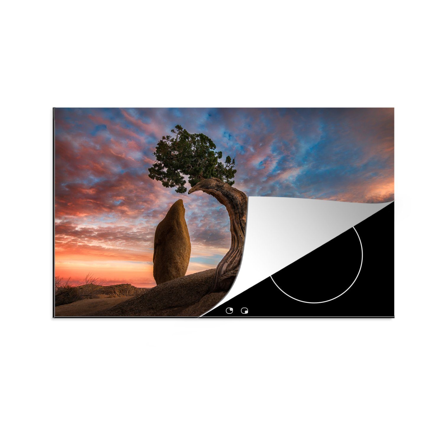 MuchoWow Herdblende-/Abdeckplatte Der Kuss im Joshua Tree National Park, Vinyl, (1 tlg), 81x52 cm, Induktionskochfeld Schutz für die küche, Ceranfeldabdeckung