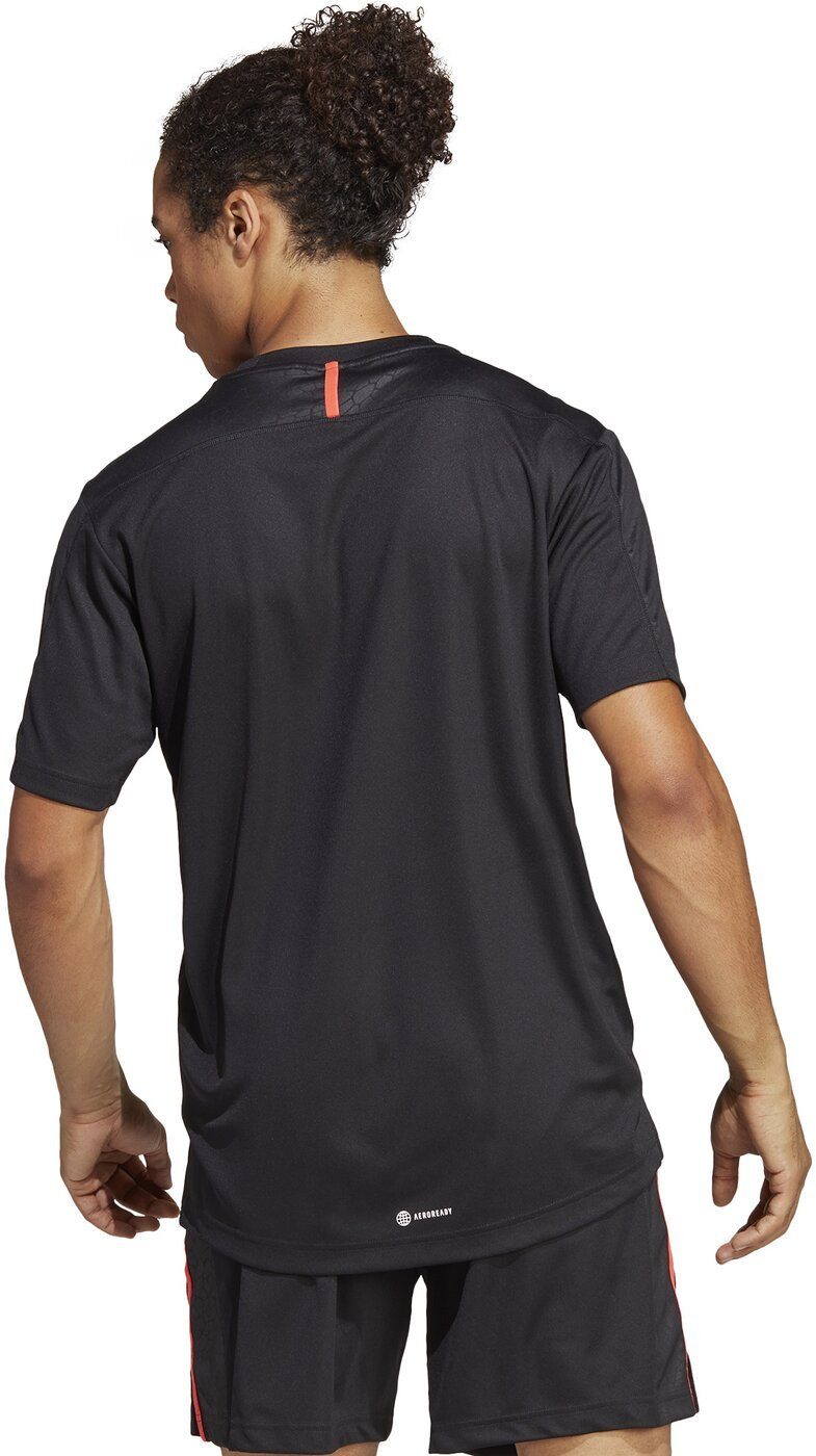Sportswear T-Shirt BLACK/BRIRED/TRANSP WO adidas BASE TEE