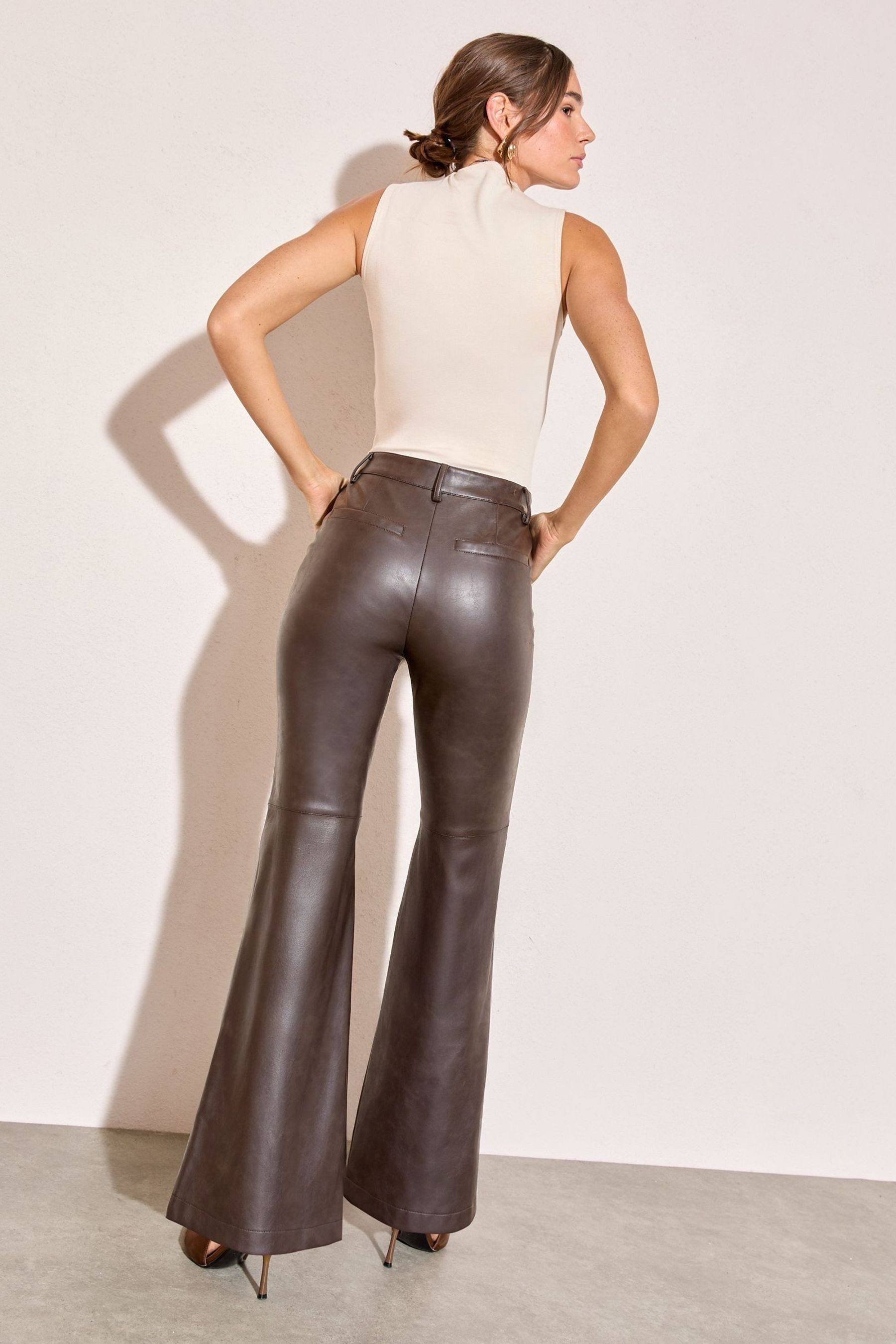 Friends Like These Lederhose Friends Like These Ausgestellte Hose, Kunstled günstig online kaufen