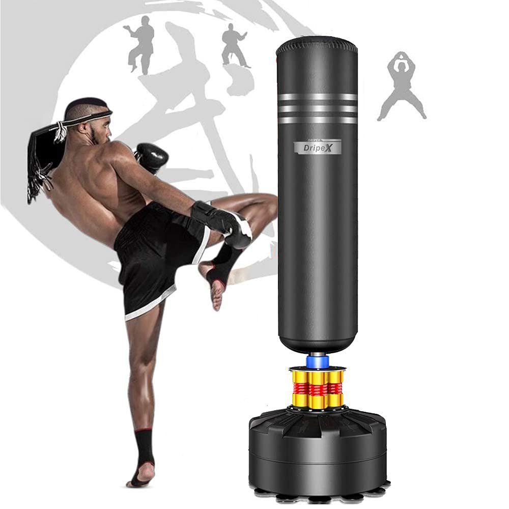 Dripex Standboxsack Freistehender Boxsack MMA Boxpartner Boxing Trainer, 360° Stoß/Geräuschdämpfung, Reißfest, schnelles Abprallen