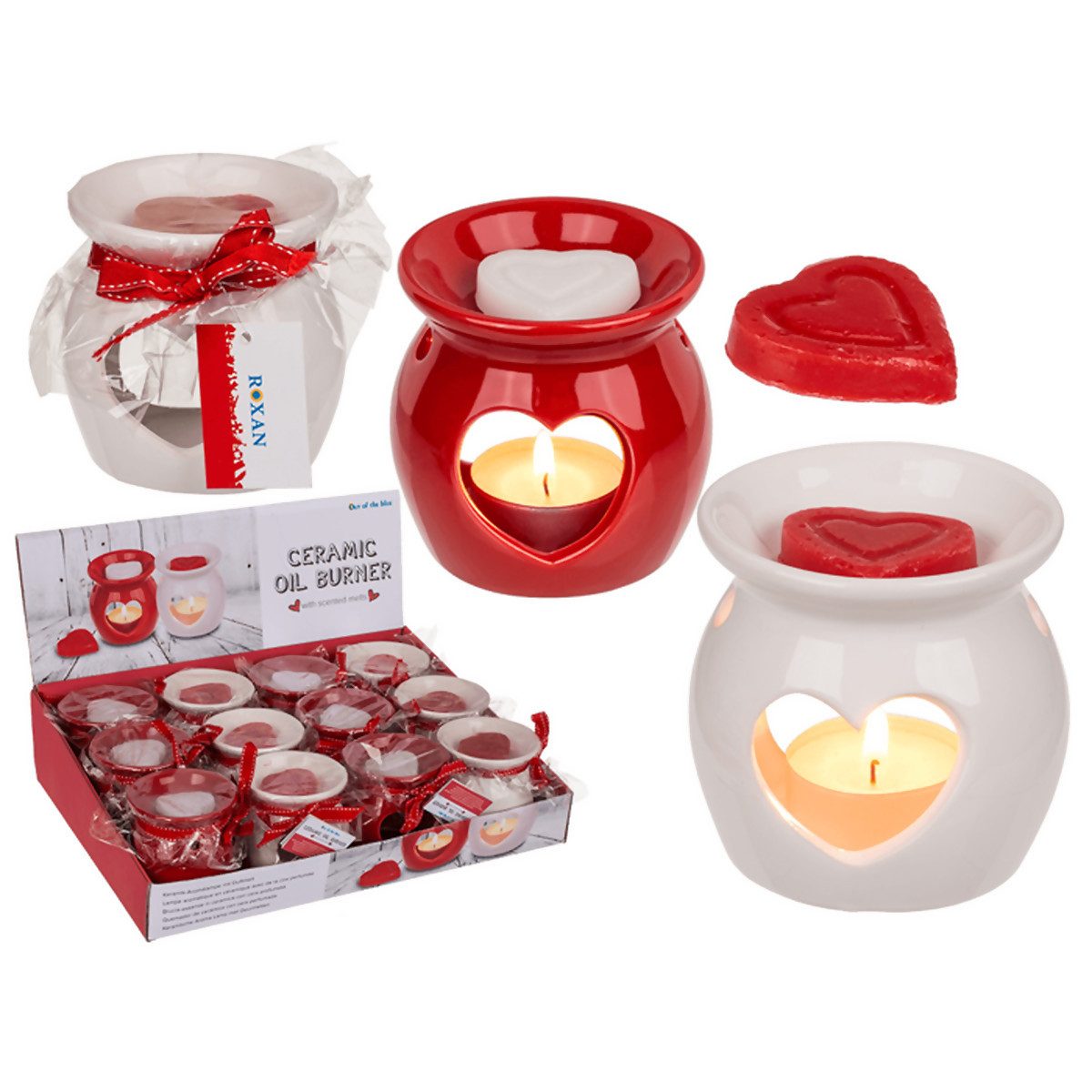 Duftlampe Aromalampe mit Duftmelt (Rose) Herz