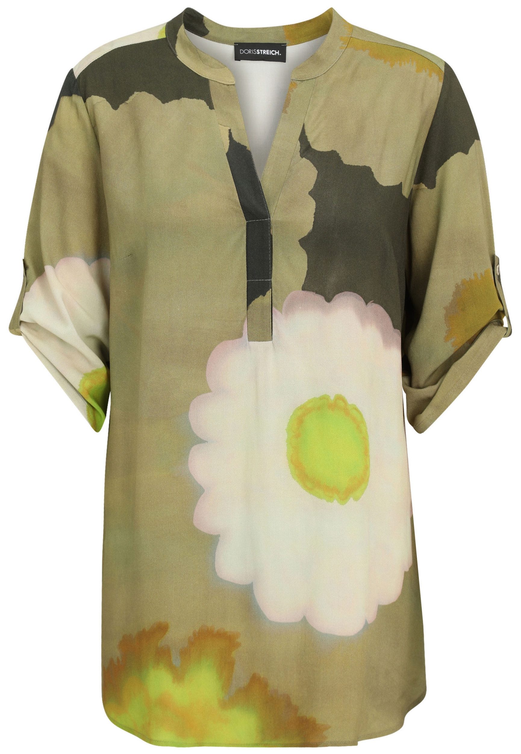 Doris Streich Schlupfbluse Bluse 1/2 Arm, Khaki