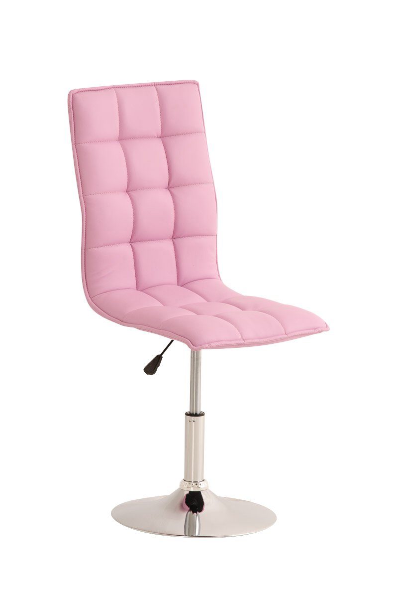 TPFLiving Esszimmerstuhl Peko mit hochwertig gepolsterter Sitzfläche - Konferenzstuhl (Küchenstuhl - Esstischstuhl - Wohnzimmerstuhl - Polsterstuhl), Gestell: Metall chrom - Sitzfläche: Kunstleder pink