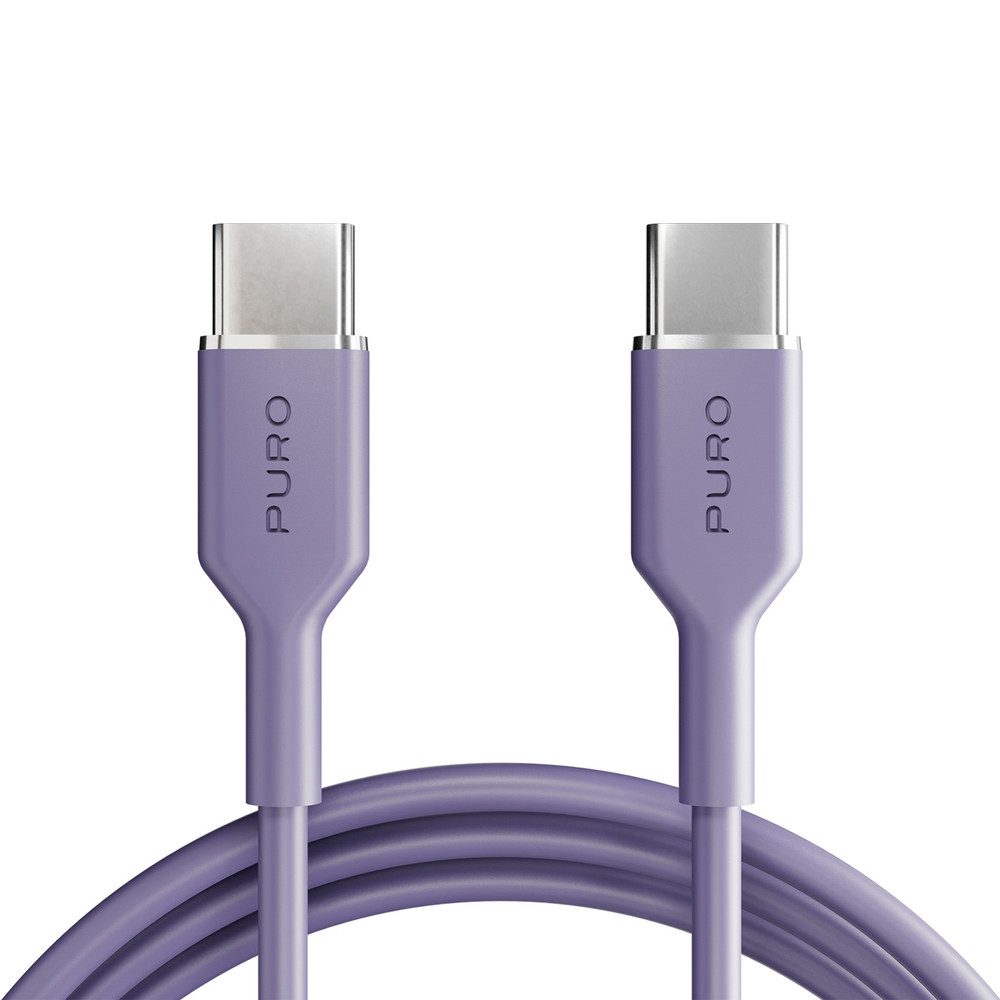Puro Ladekabel Datenkabel Schnellladekabel USB-Kabel, USB-C, USB-C (150.0 cm), 60 W, USB-C, 1,5 m, flexibler TPE-Mantel