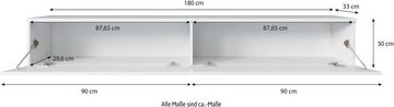 INOSIGN Lowboard Vera, Breite 180 cm mit besonderer Strukturfront, stehend und hängend