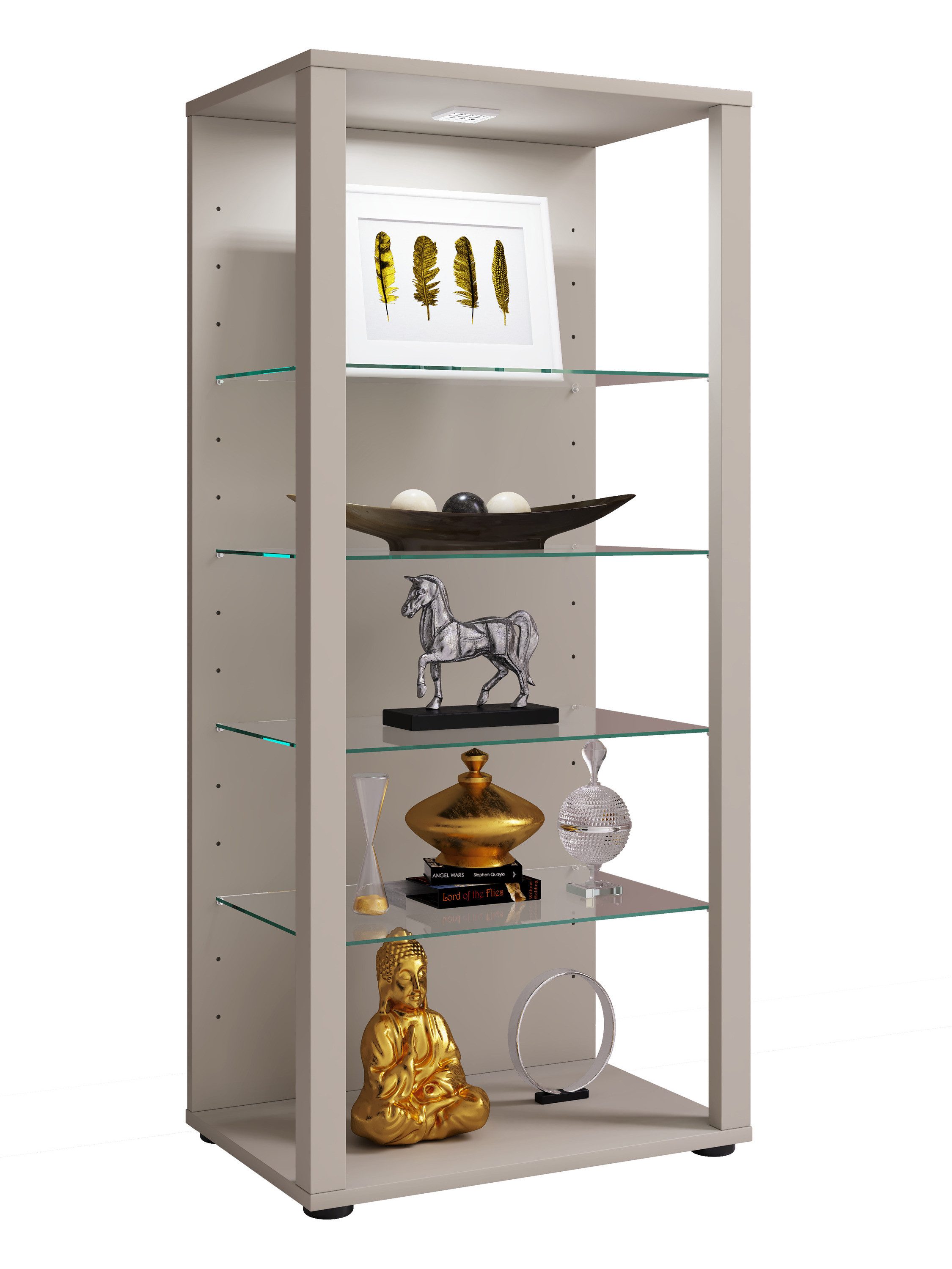 VCM Standvitrine Holz Glas Stand Vitrine Sammelvitrine Glasol lll günstig online kaufen