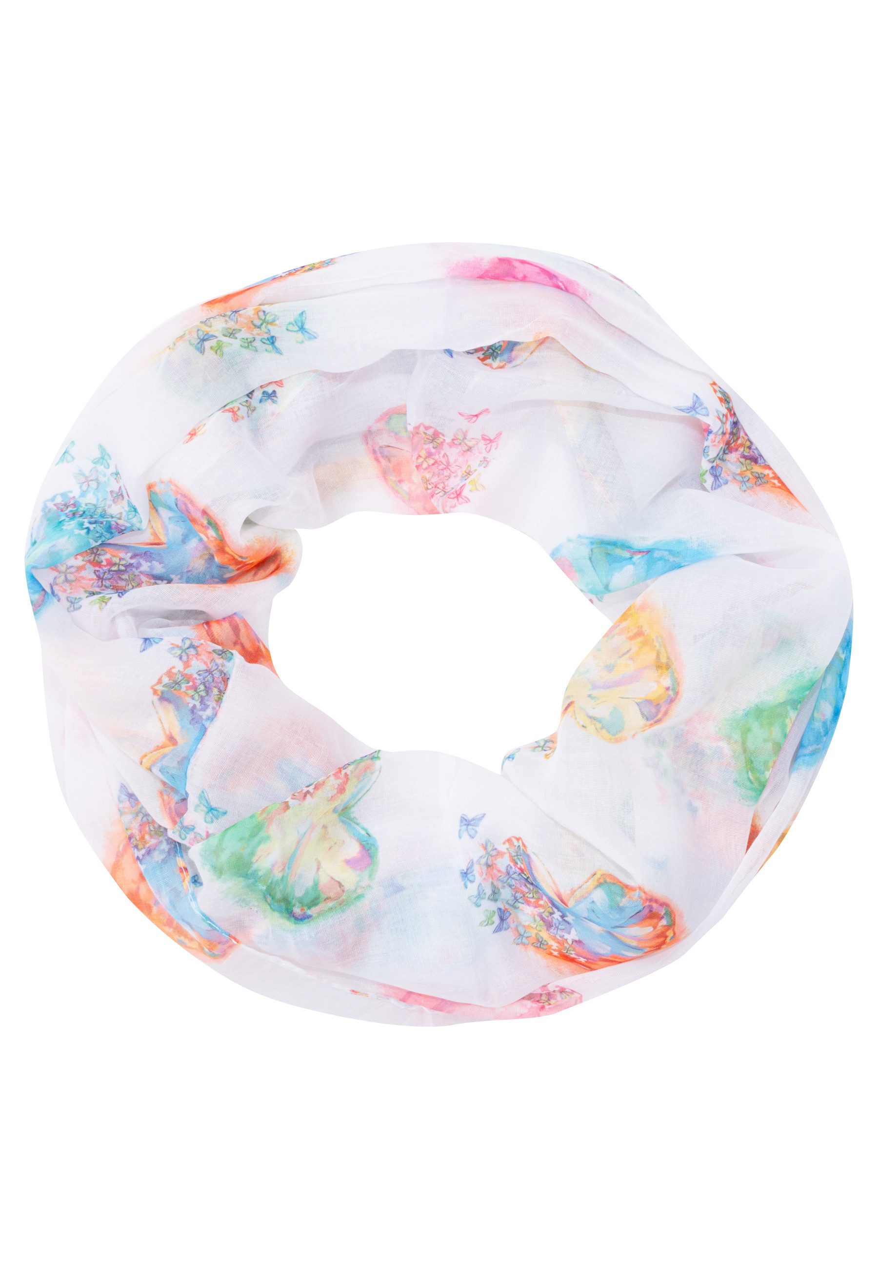 Seasons of April Loop Loop Amira, Dünn, Leicht & Weich: Damen Loop mit Herz- & Schmetterlingsmotiv