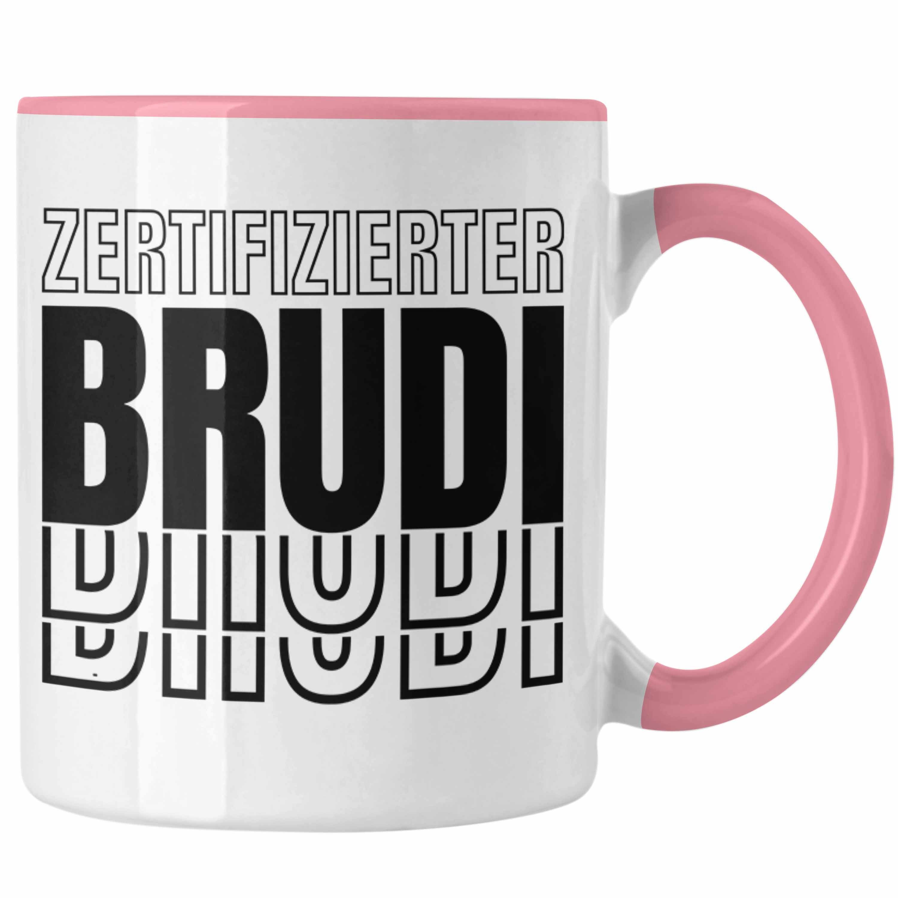 Trendation Bruder Tasse Zertifizierter Tasse Geschenkidee Freund Brudi Spruch Trendation Rosa Beste - Geschenk Bro