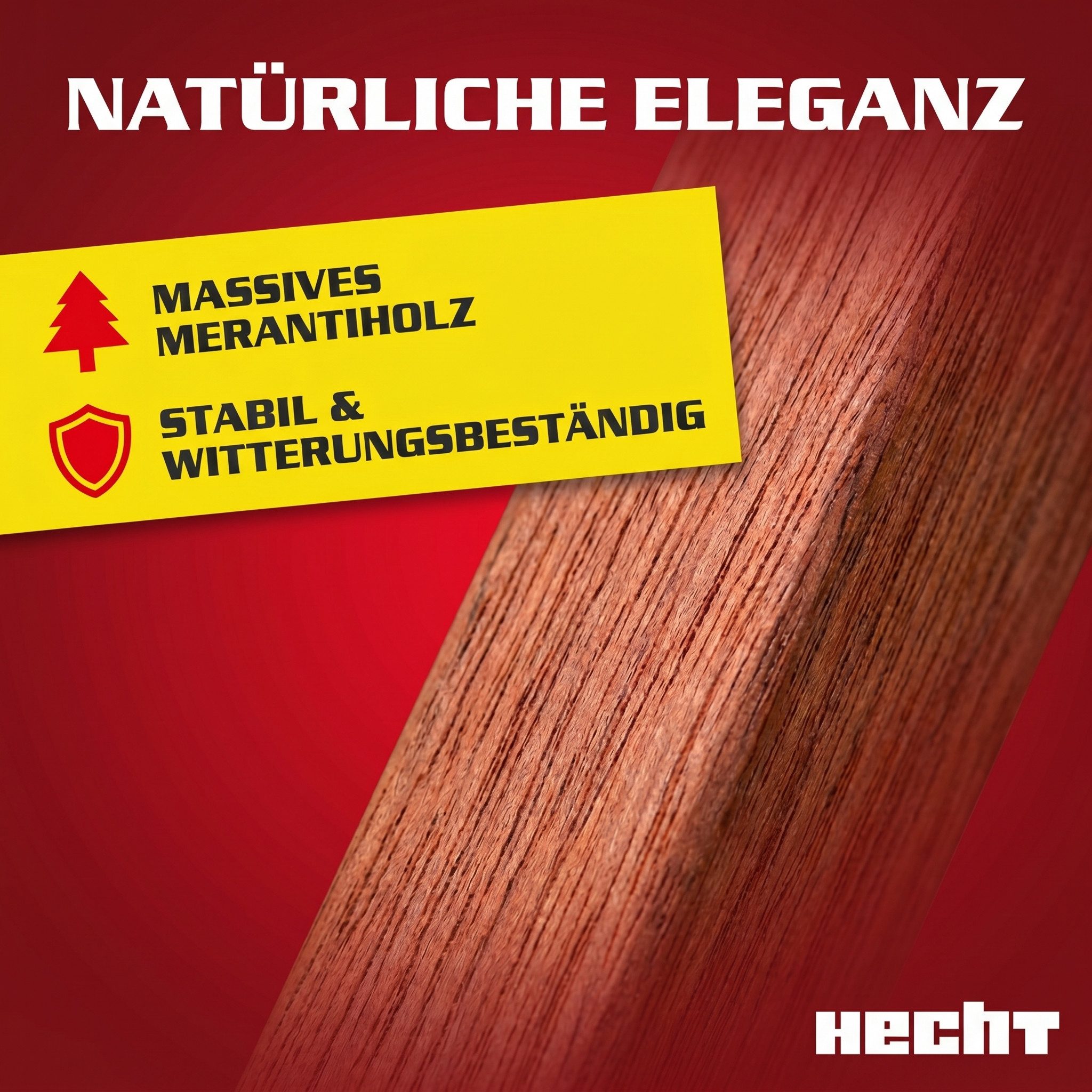 Hecht Hollywoodschaukel Baharu Lux, 4-Sitzer, Sonnendach und Polster, Merantiholz, 300kg, 235x120x178cm (B x T x H) – Bild 5 von 5