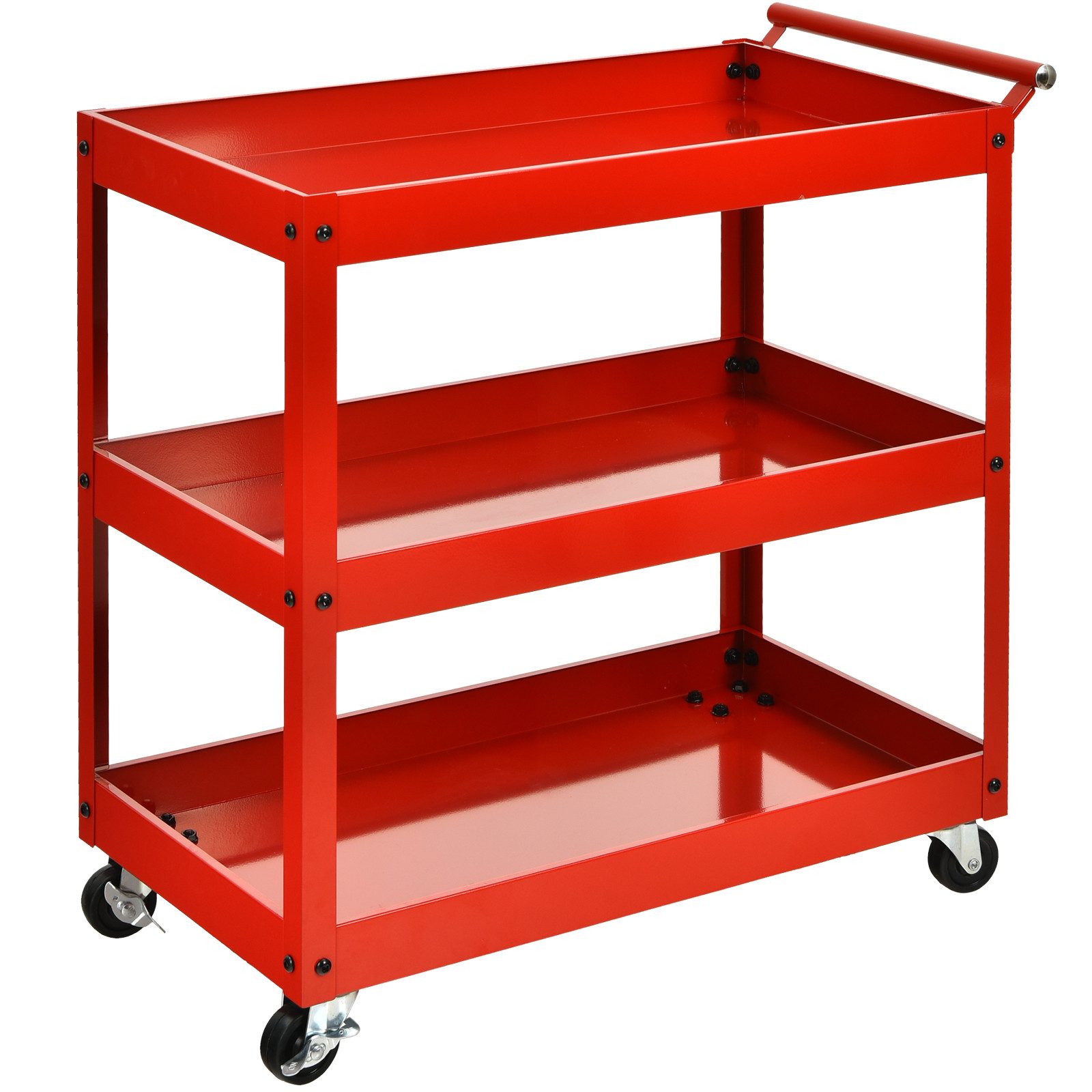 COSTWAY Küchenwagen, auf Rollen, mit 3 Ebenen & Griff, 76 x 38 x 79cm