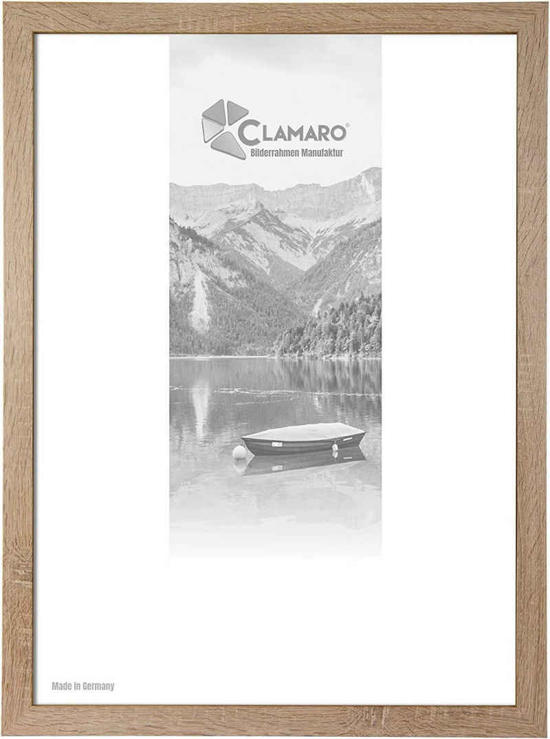 Clamaro Bilderrahmen Bilderrahmen Eiche Sonoma CLAMARO Collage nach Maß FSC® Holz Modern eckig M3016 50x70 in Eiche Sonoma