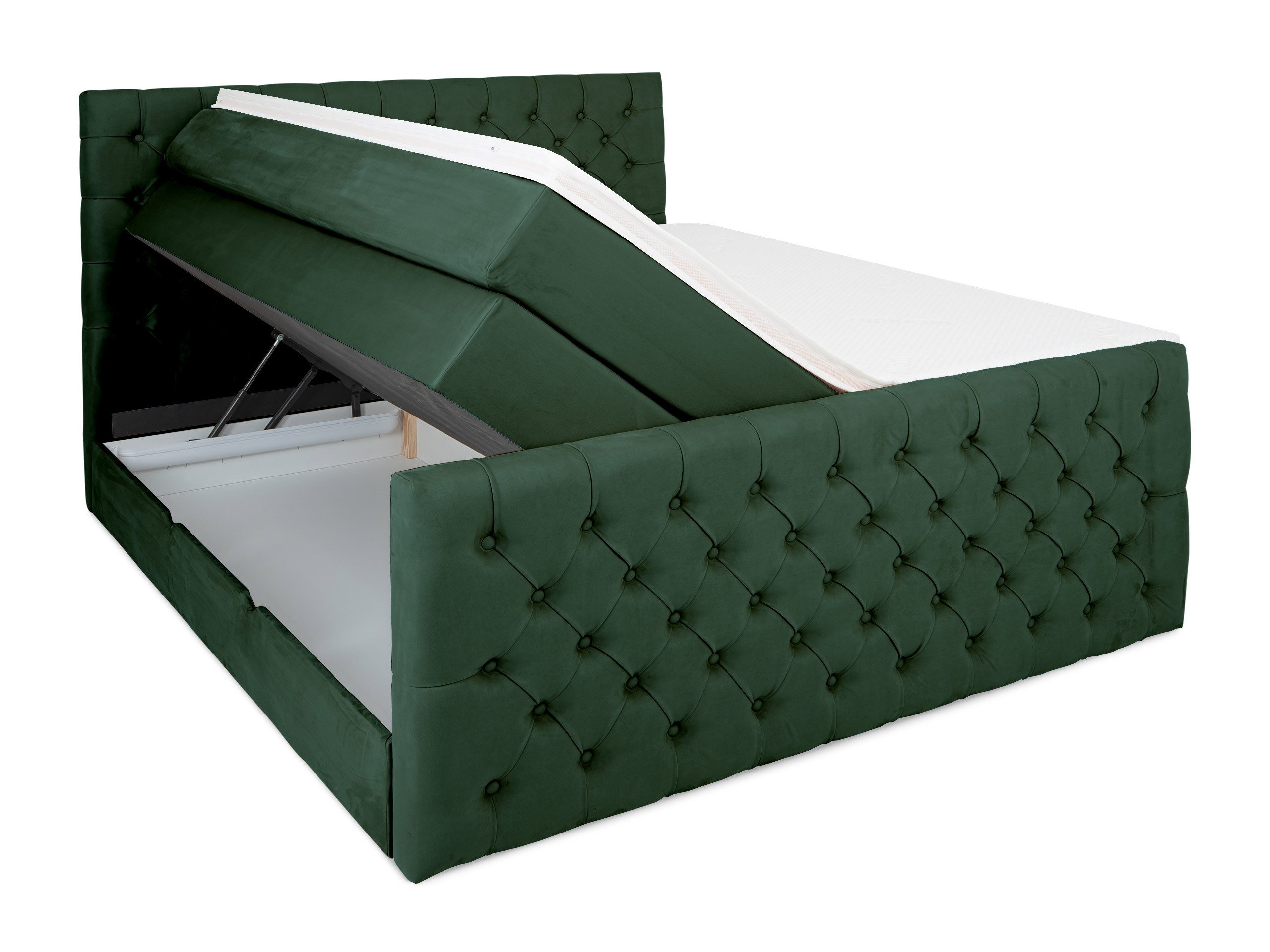 wonello Boxspringbett Victoria, mit Bettkasten, Matratzen und wonello premium Topper - edler Samt