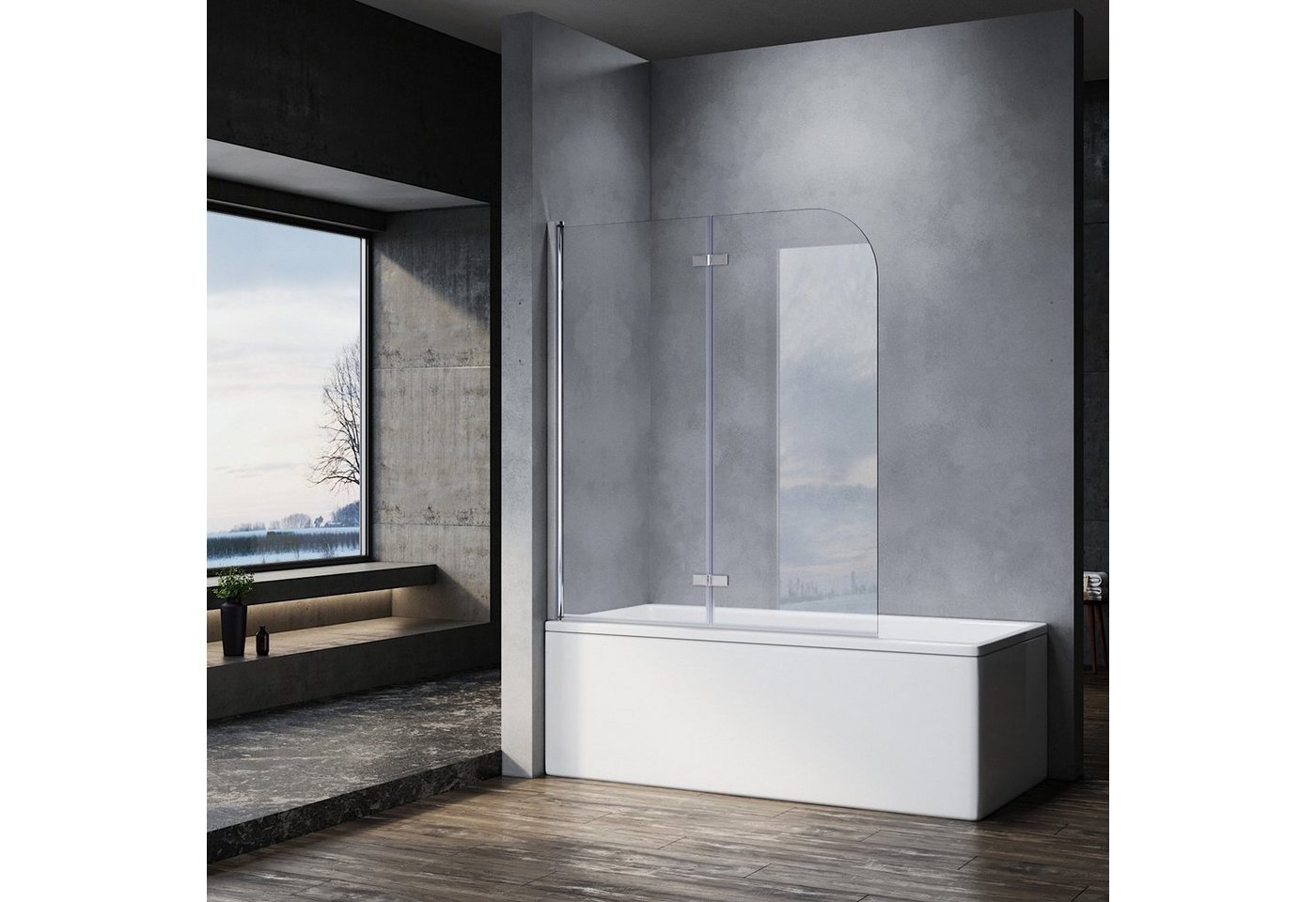 Thumbnail - SONNI Badewannenaufsatz Duschwand für Badewanne, Einscheibensicherheitsglas mit Nano Beschichtung, 120x140 cm, für Badez...