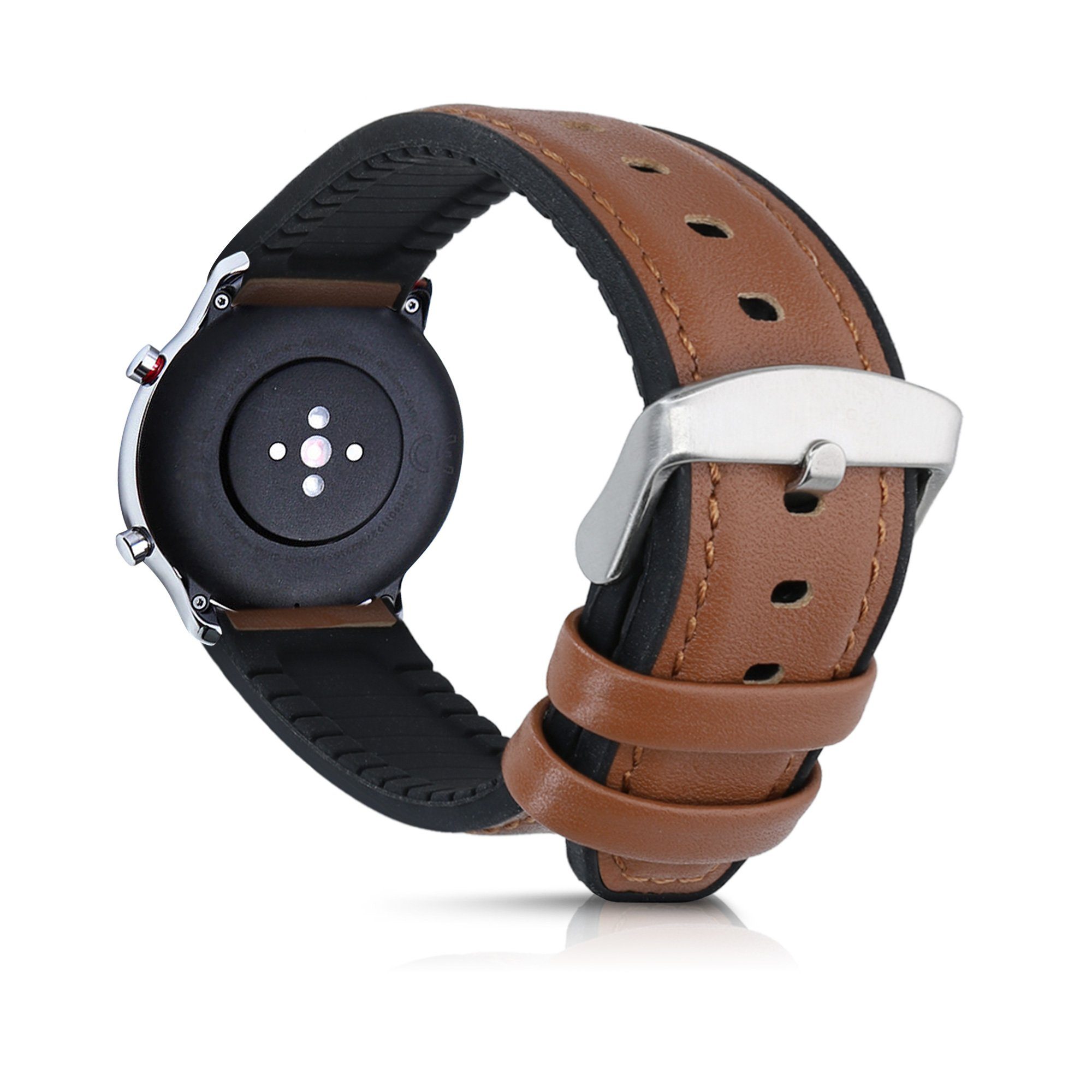 kwmobile Leder Armband für Huami Amzfit GTR (47mm) / GTR 2 / GTR 3 / GTR 4 Smartwatch, 1-tlg., Ersatzarmband für Fitnesstracker mit Uhrenverschluss