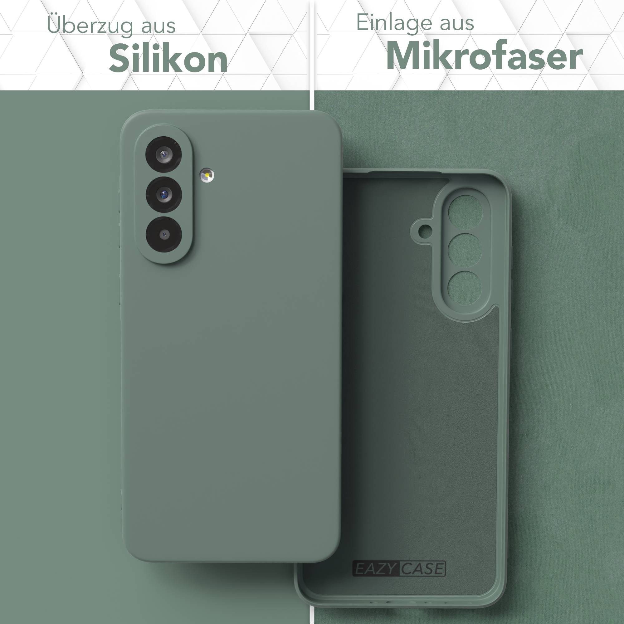 EAZY CASE Handyhülle für Samsung Galaxy A56 Hülle Silikon 6,7 Zoll, Schutzhülle mit Kameraschutz stoßfest telefonhülle Matt Dunkelgrün