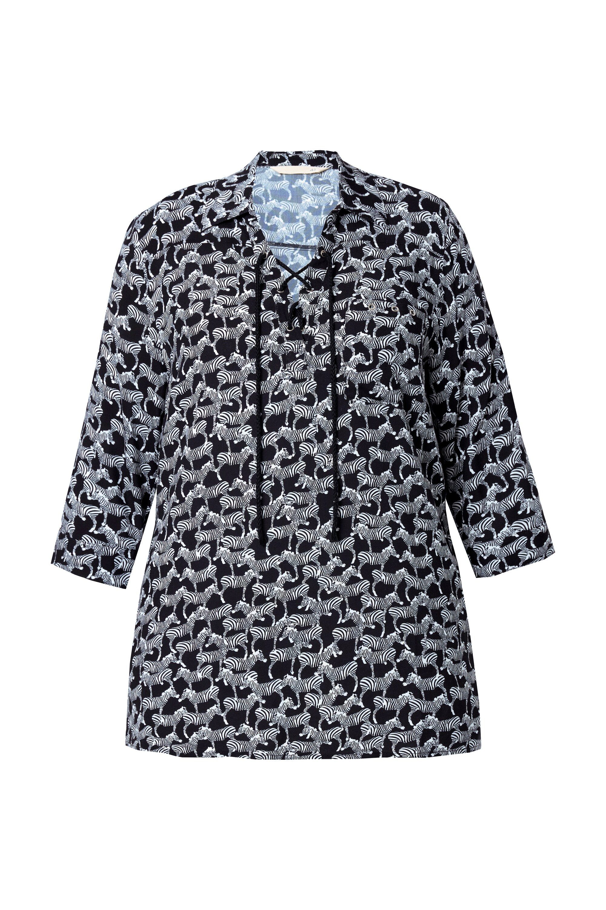 MIAMODA Hemdbluse Bluse A-Linie Minimal Zebra-Muster günstig online kaufen