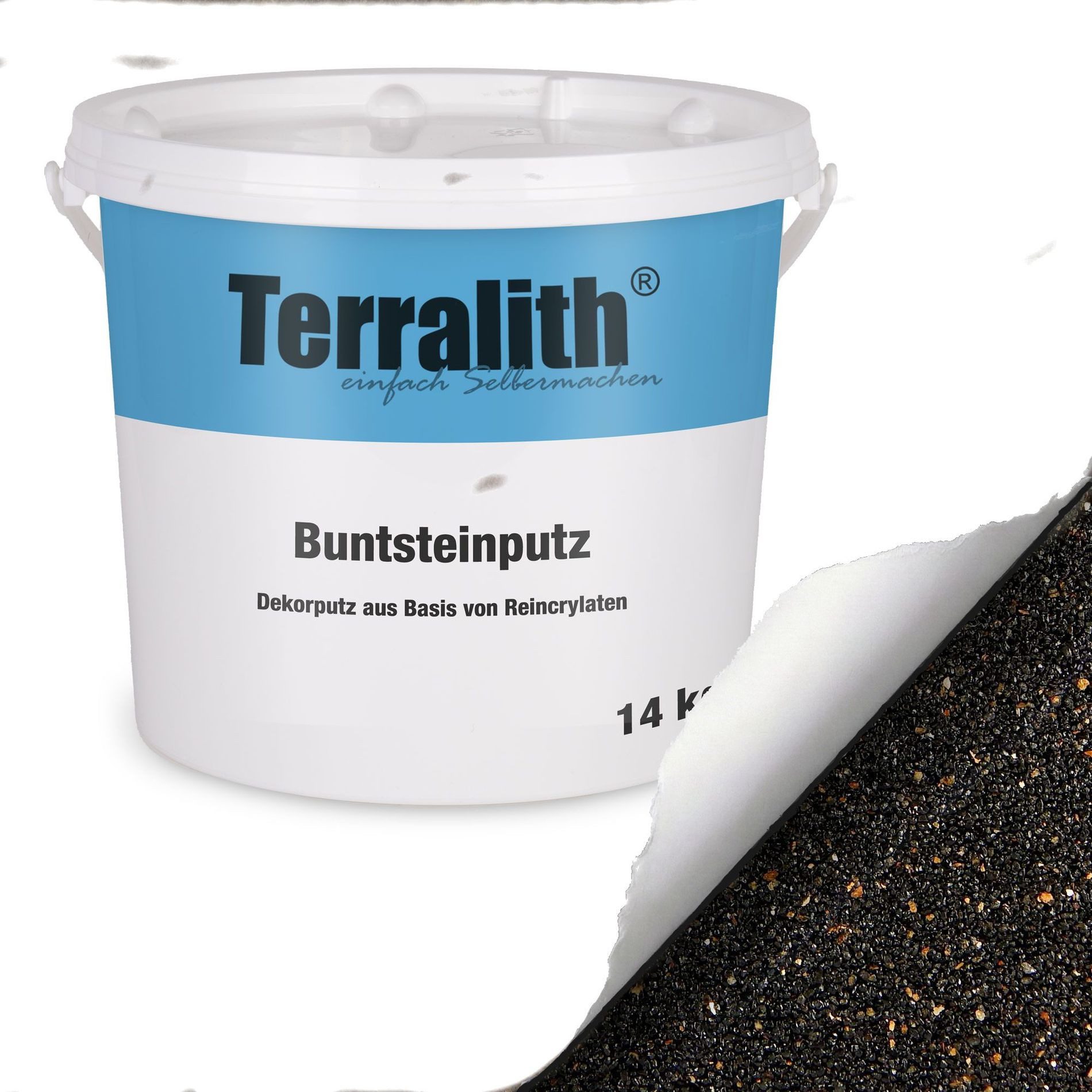 Terralith® Kunstharzputz Buntsteinputz Mosaikputz 2mm -14 kg- BSP77 (Eimer, Verarbeitungsfertig) Dekorationsputz aus Marmor-Granulat bzw. eingefärbter Körnung