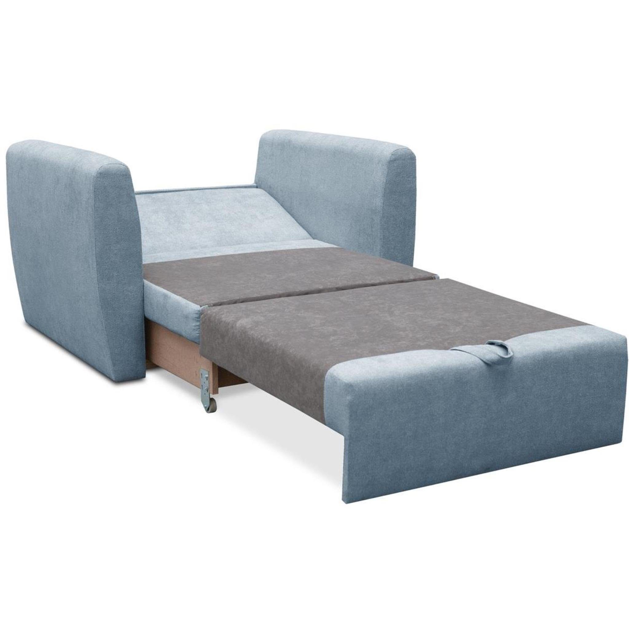 Polstersessel (alfa Wohnzimmersessel), Beautysofa 1-Sitzer Kamel Schlaffunktion, (Modern Relaxsessel mit Bettkasten, Blau Sofa, 14)