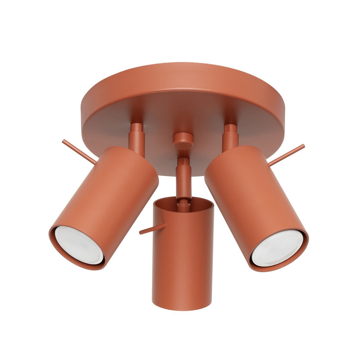 Licht-Erlebnisse Deckenstrahler ETNA, ohne Leuchtmittel, Metall GU10 verstellbar 19.5 cm breit Ocker 3-flammig rund Modern