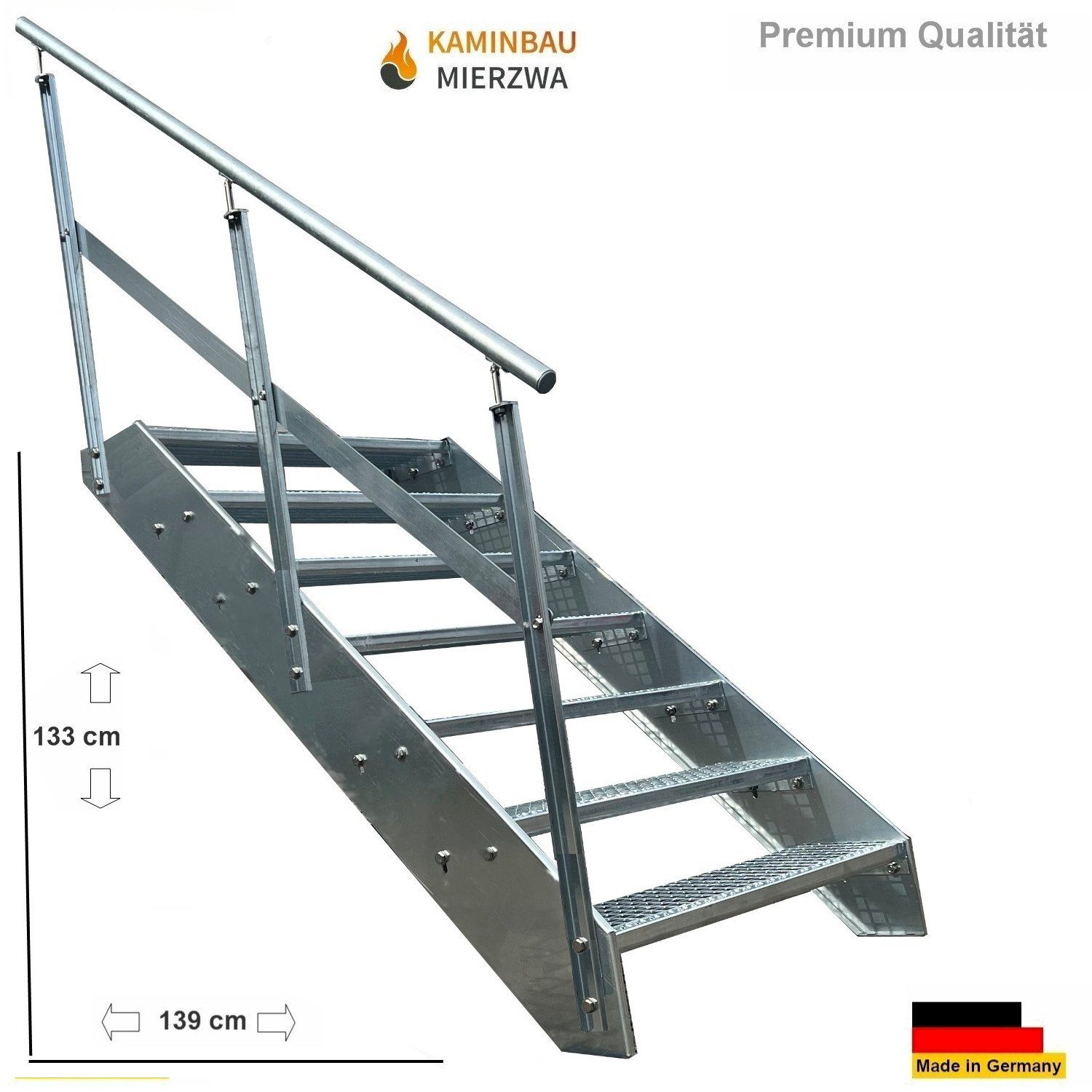 Kaminbau Mierzwa Außentreppe Premium Treppe Verzinkt günstig online kaufen