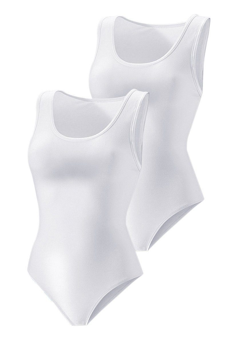 Vivance Shirtbody (2er-Pack) Baumwoll-Qualität elastischer aus weiß