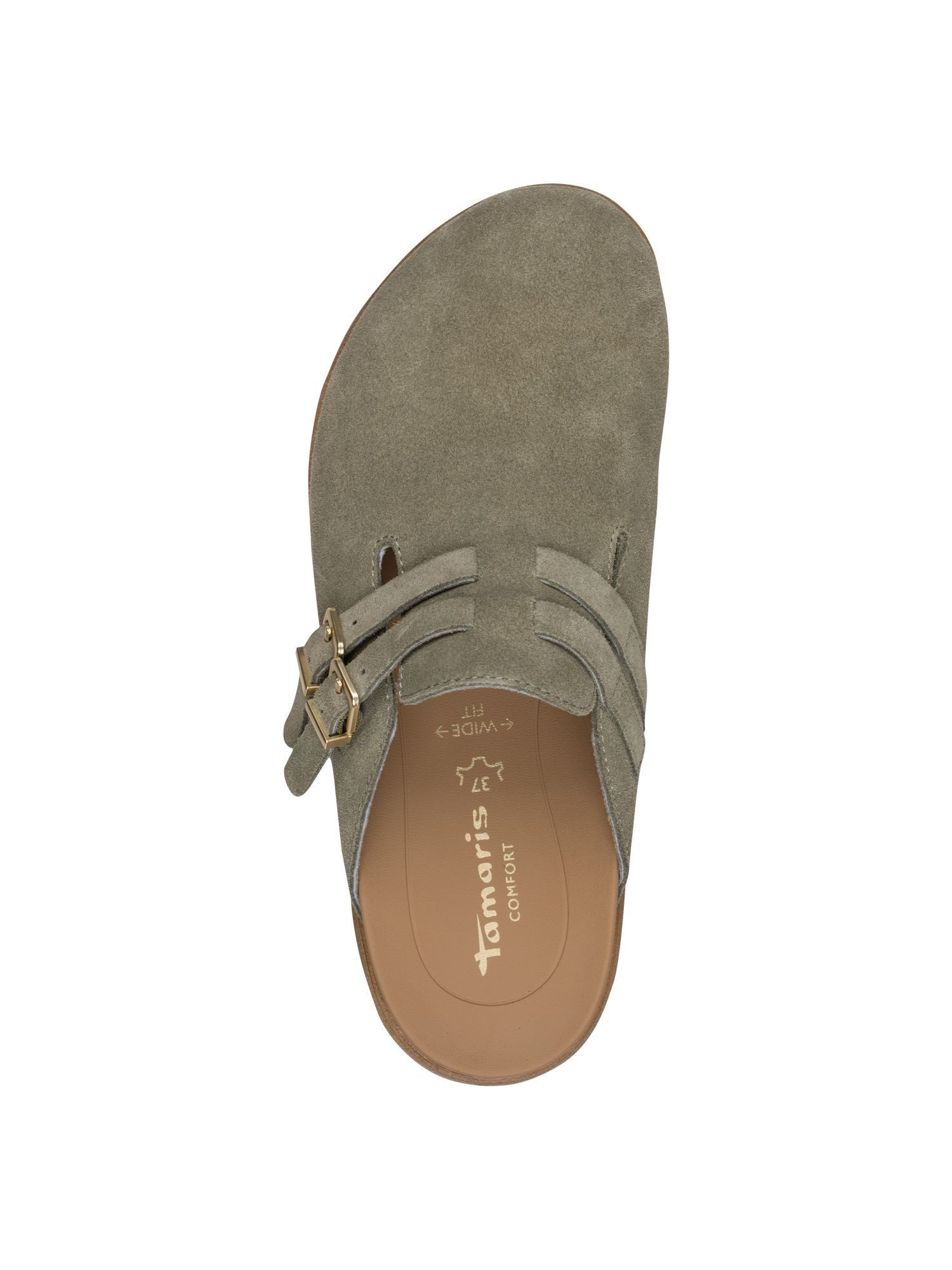 Tamaris WIDE FIT comfortFit aus Leder kein Absatz Pantolette comfortFit