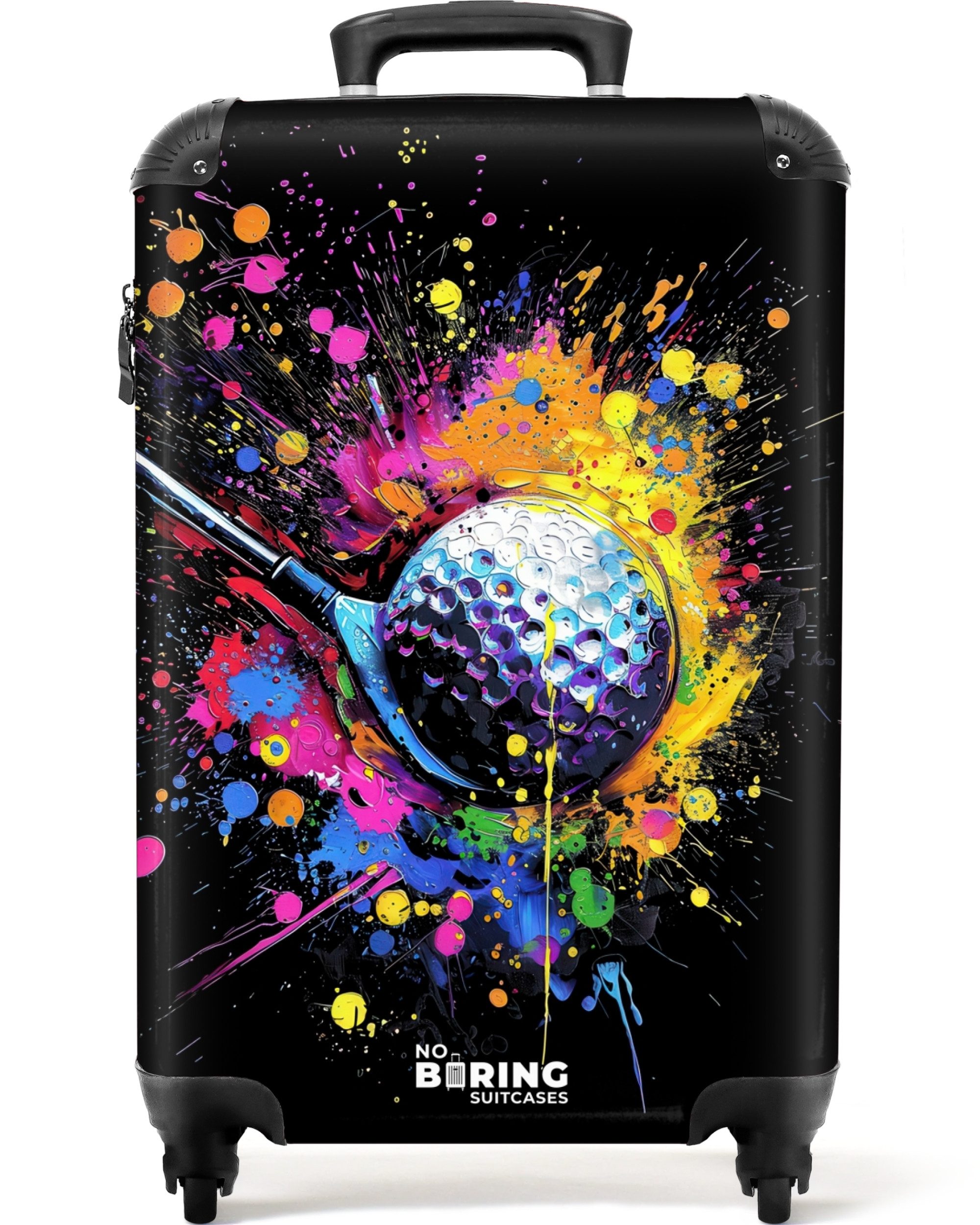 NoBoringSuitcases.com© Hartschalen-Trolley Golf mit Graffiti 55x35x20cm, günstig online kaufen